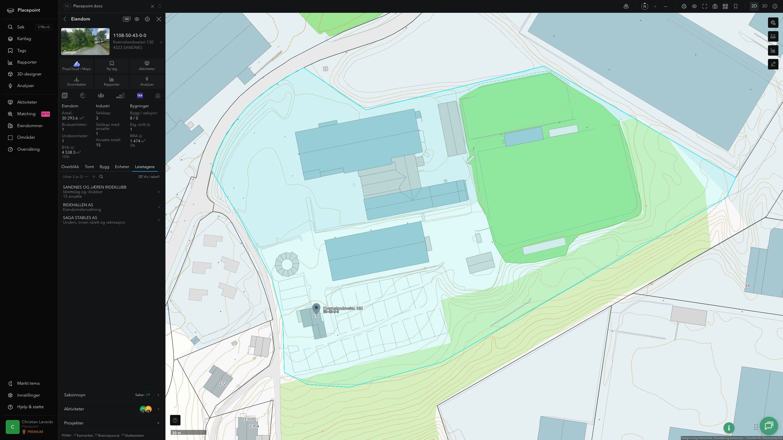 Leietagere-fanen for et av kommunens bygg