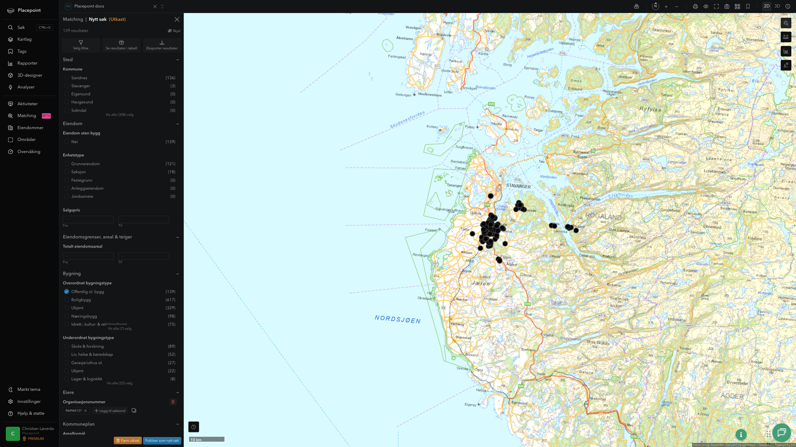 Matching-resultat for Sandnes kommune