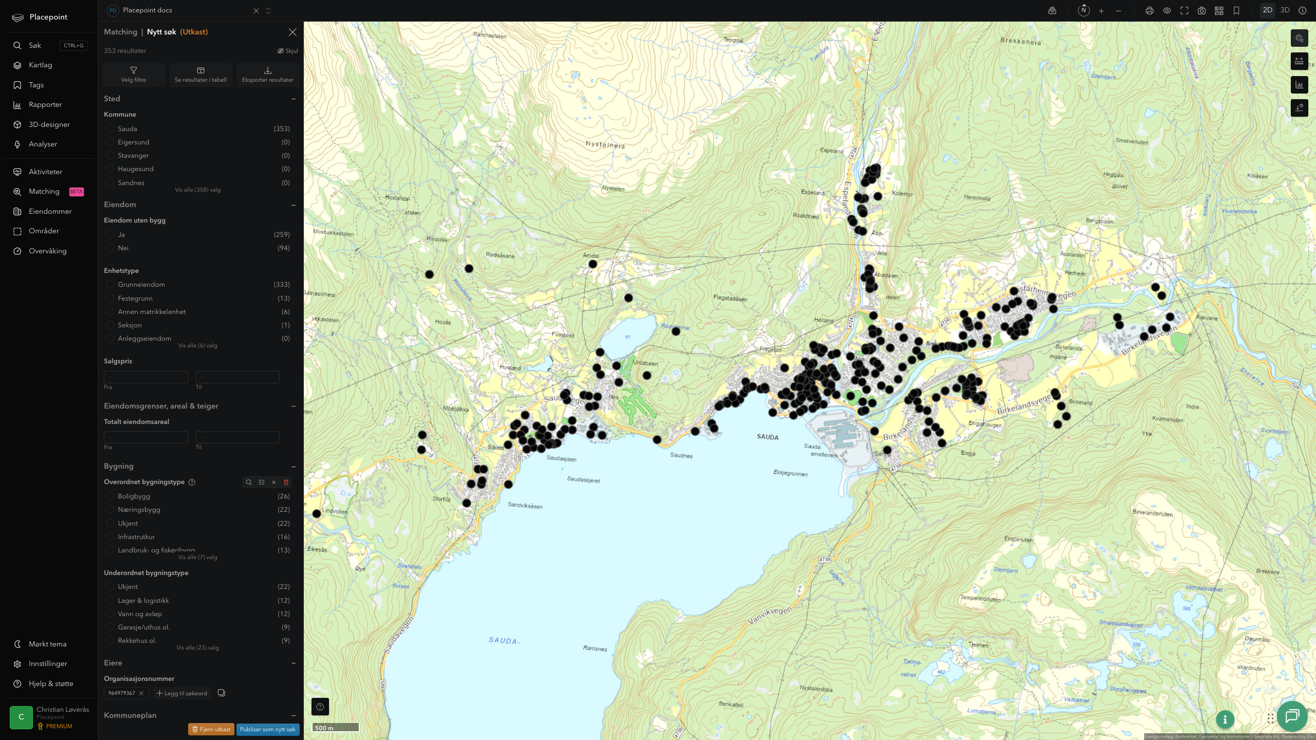 Sauda - offentlige bygg, sentrumsnært
