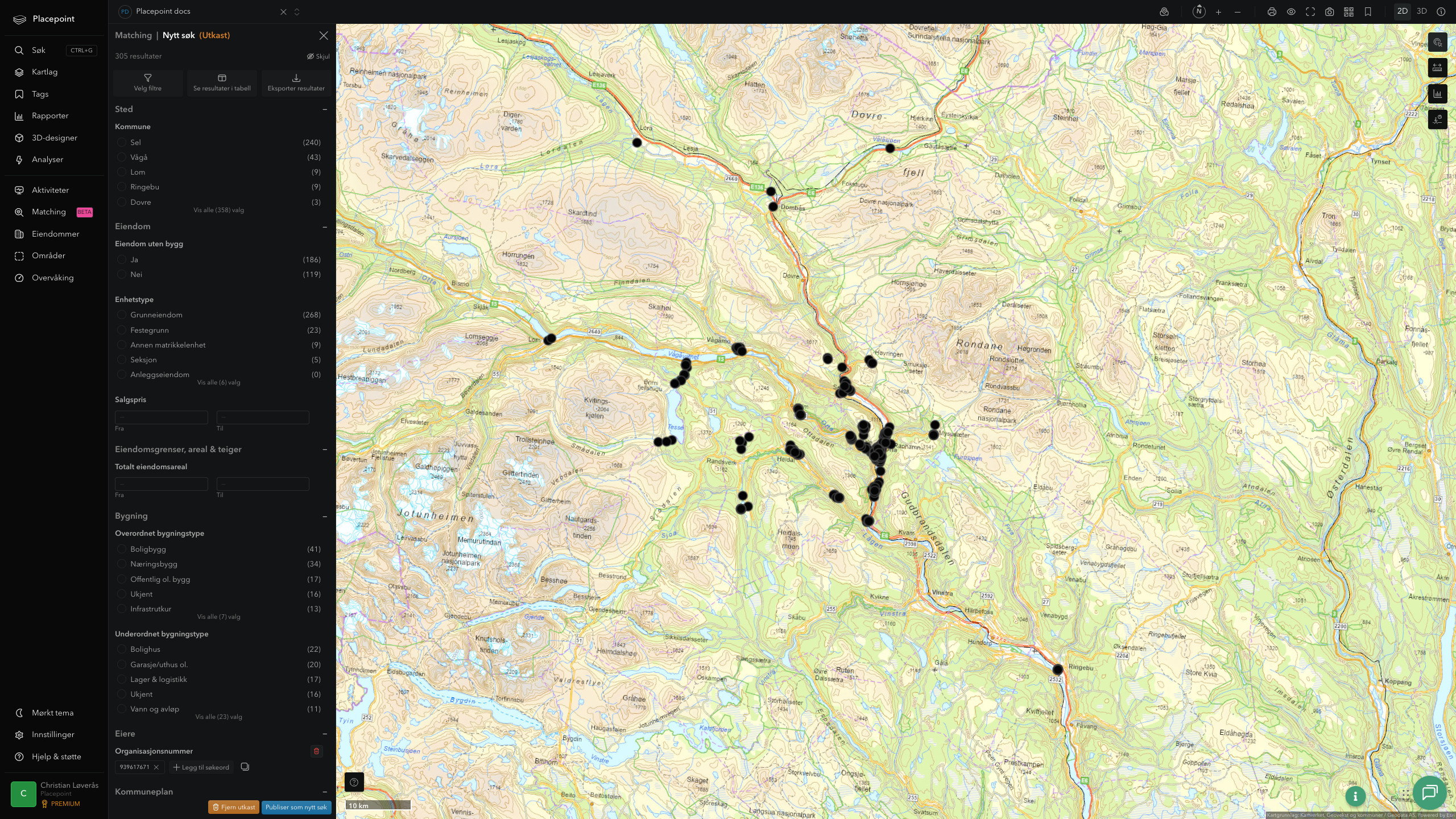 Matching-resultat for Sel kommune