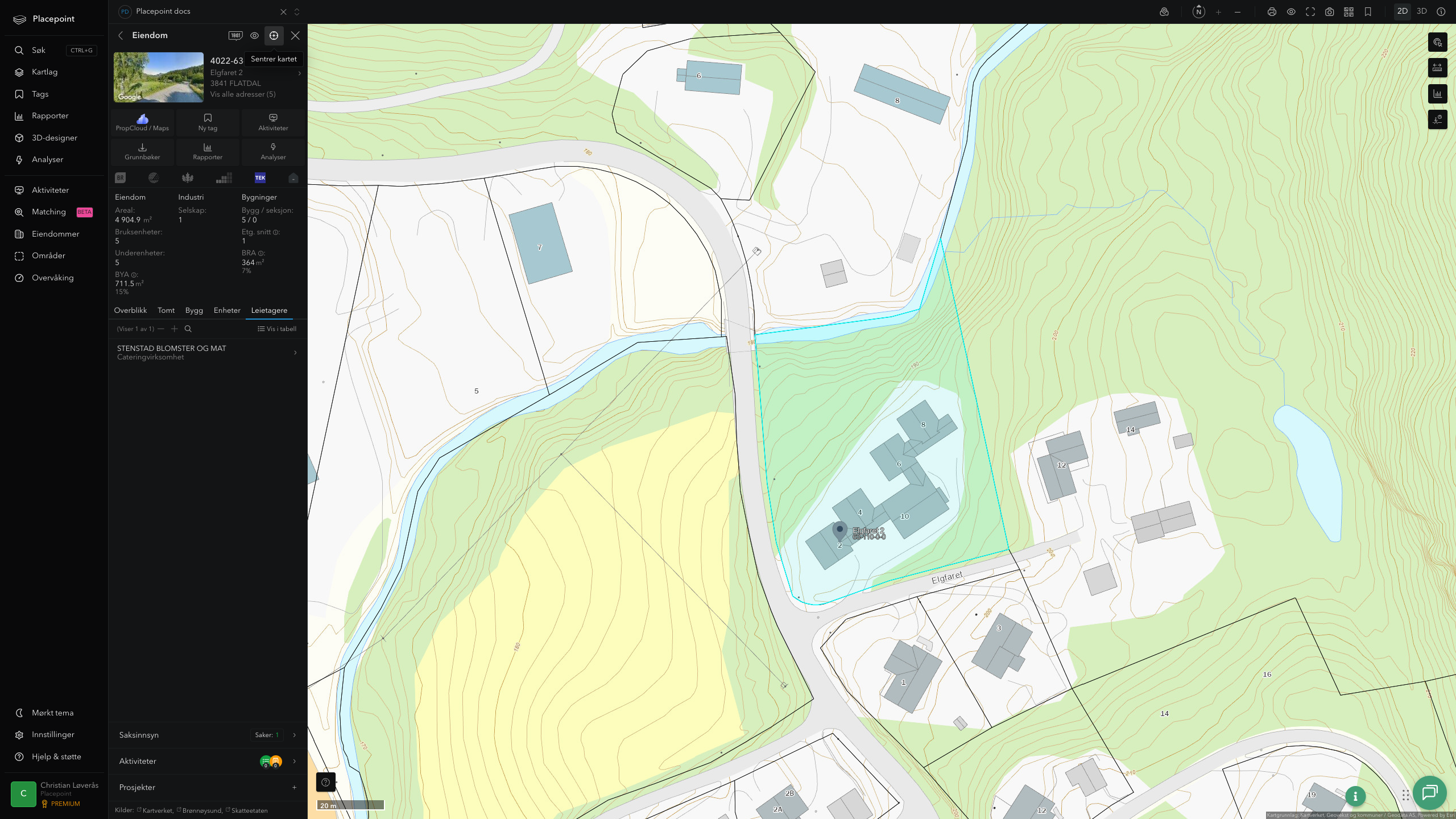 Eiendomspanel for en av Seljord kommunes eiendommer