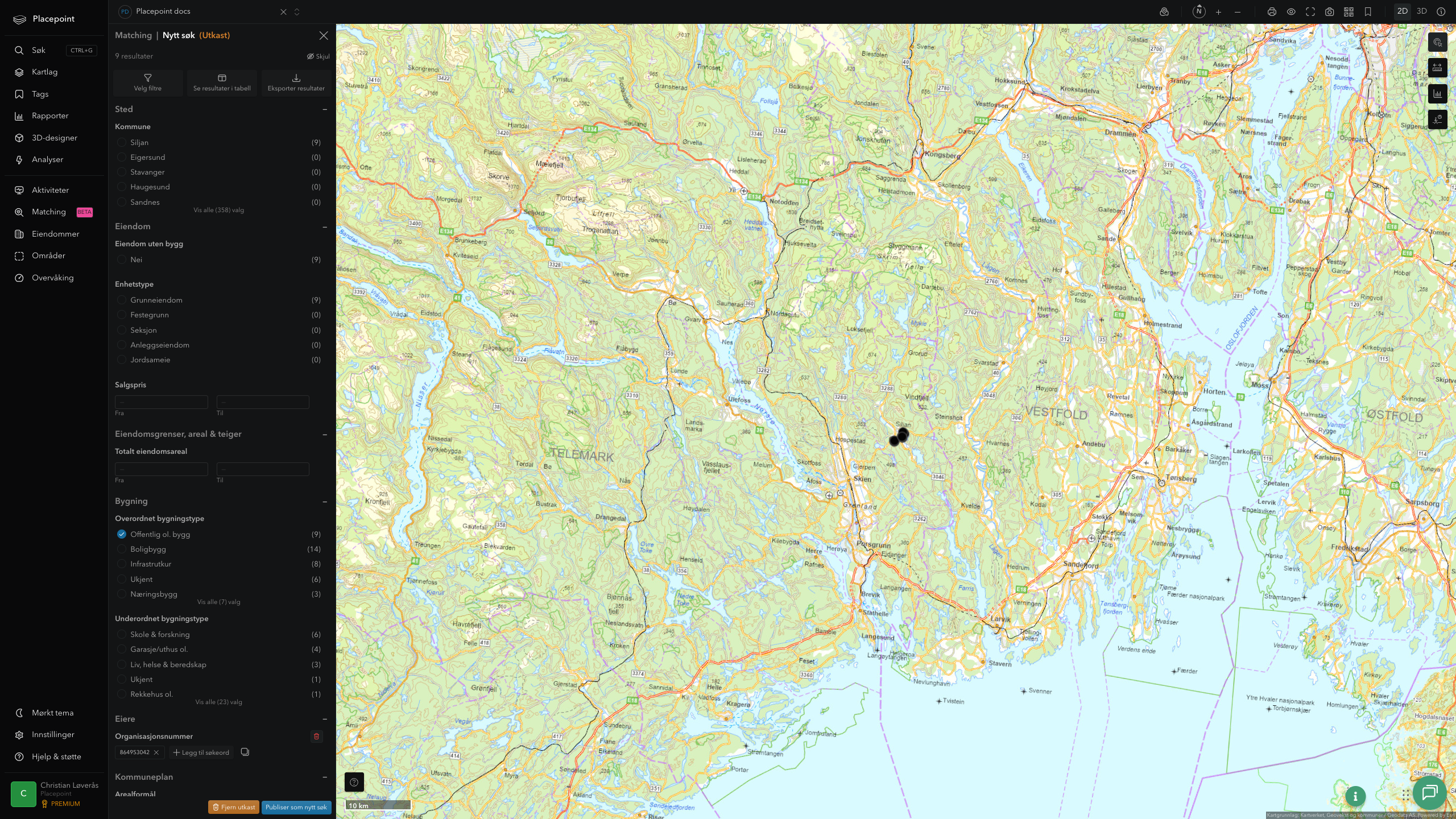 Matching-resultat for Siljan kommune