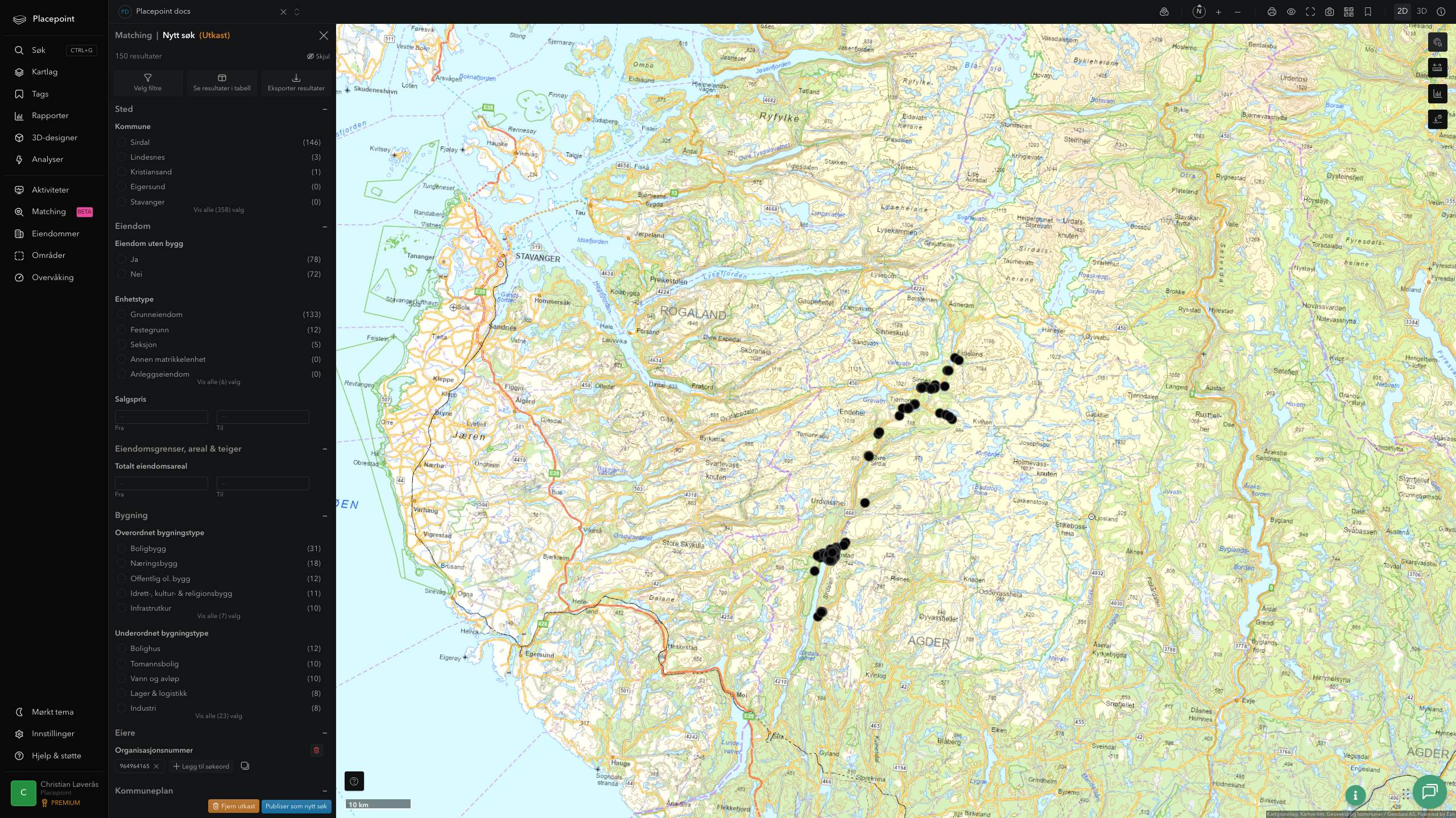 Matching-resultat for Sirdal kommune