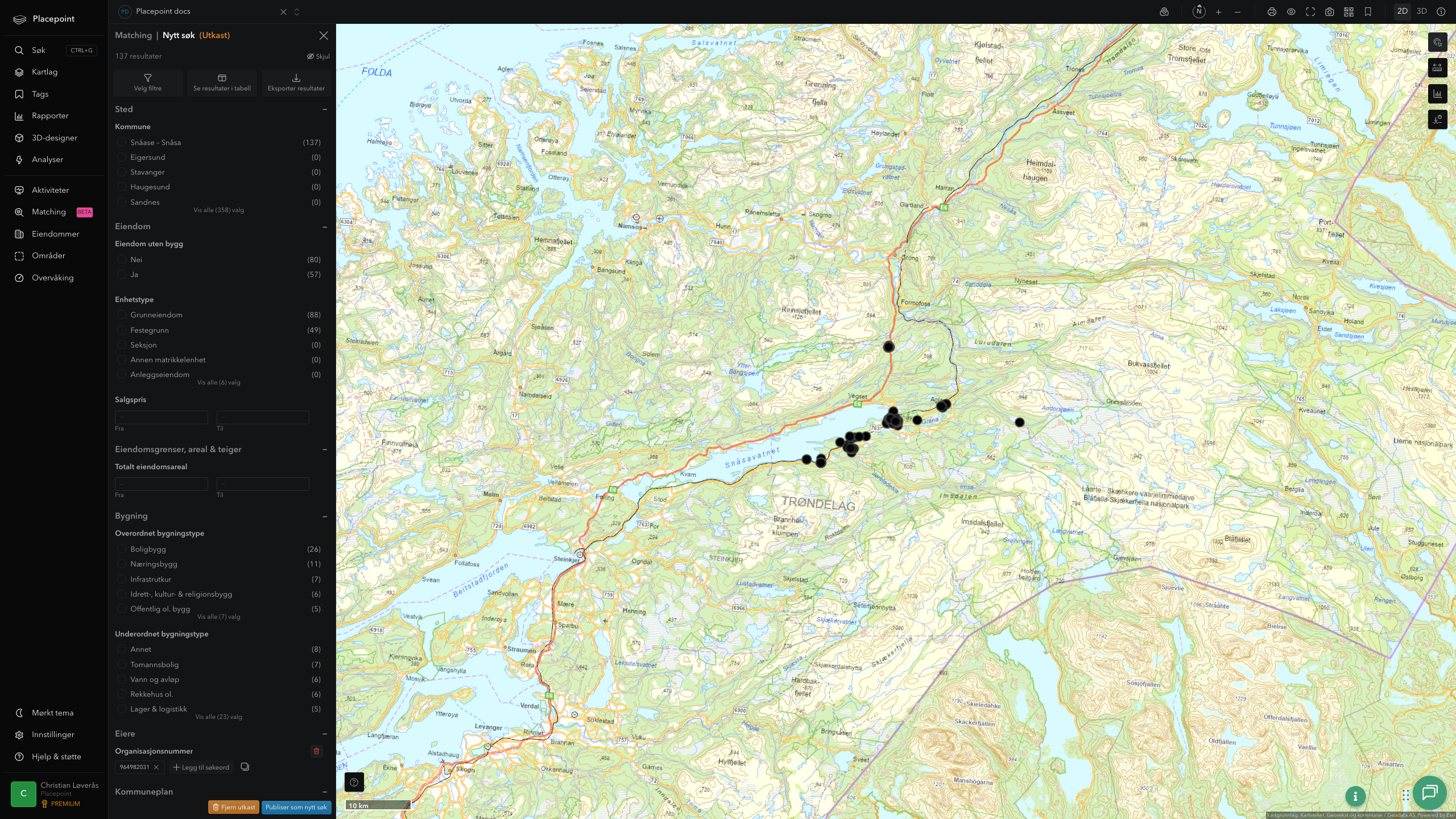 Matching-resultat for Snåsa kommune