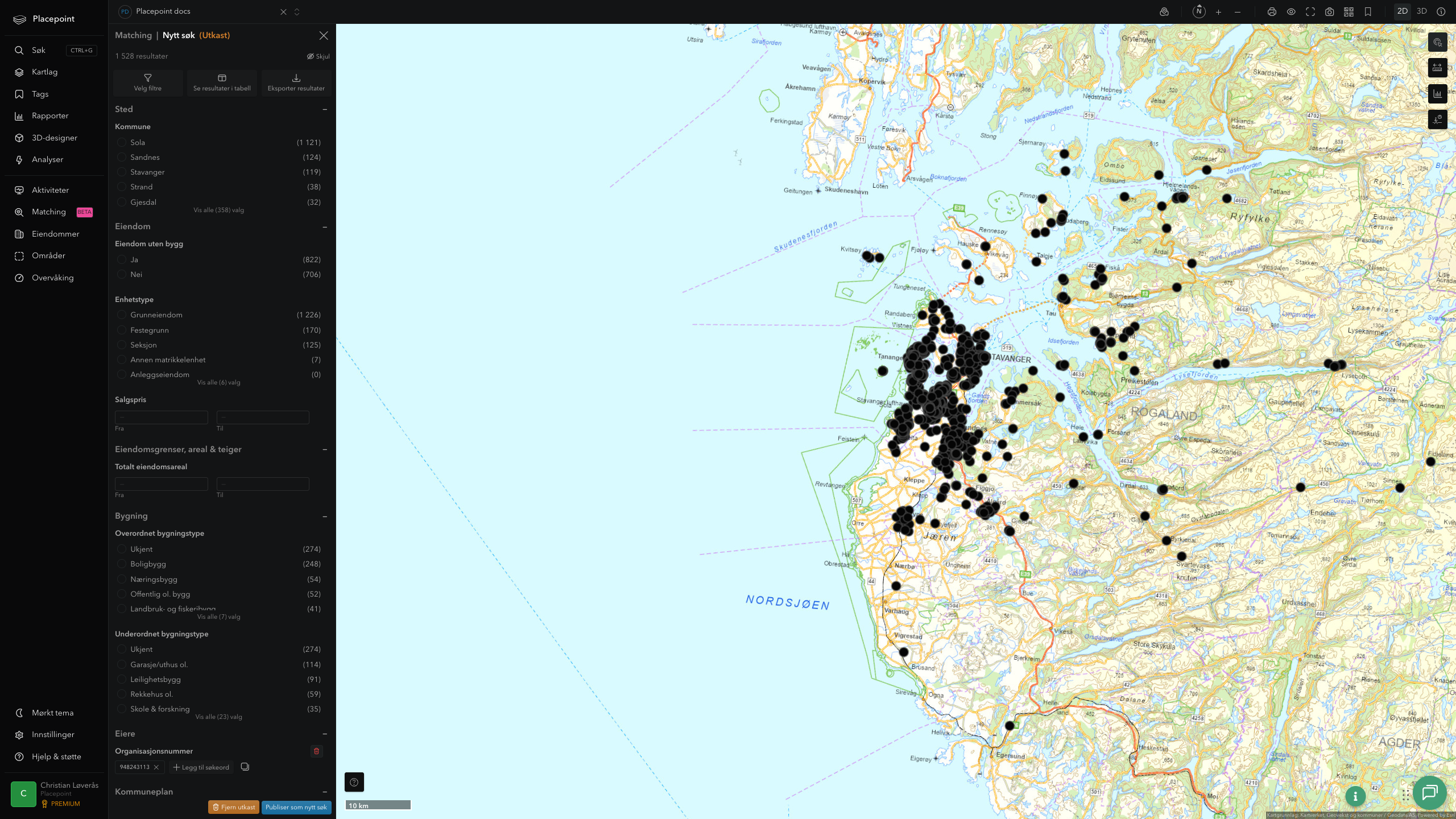 Matching-resultat for Sola kommune
