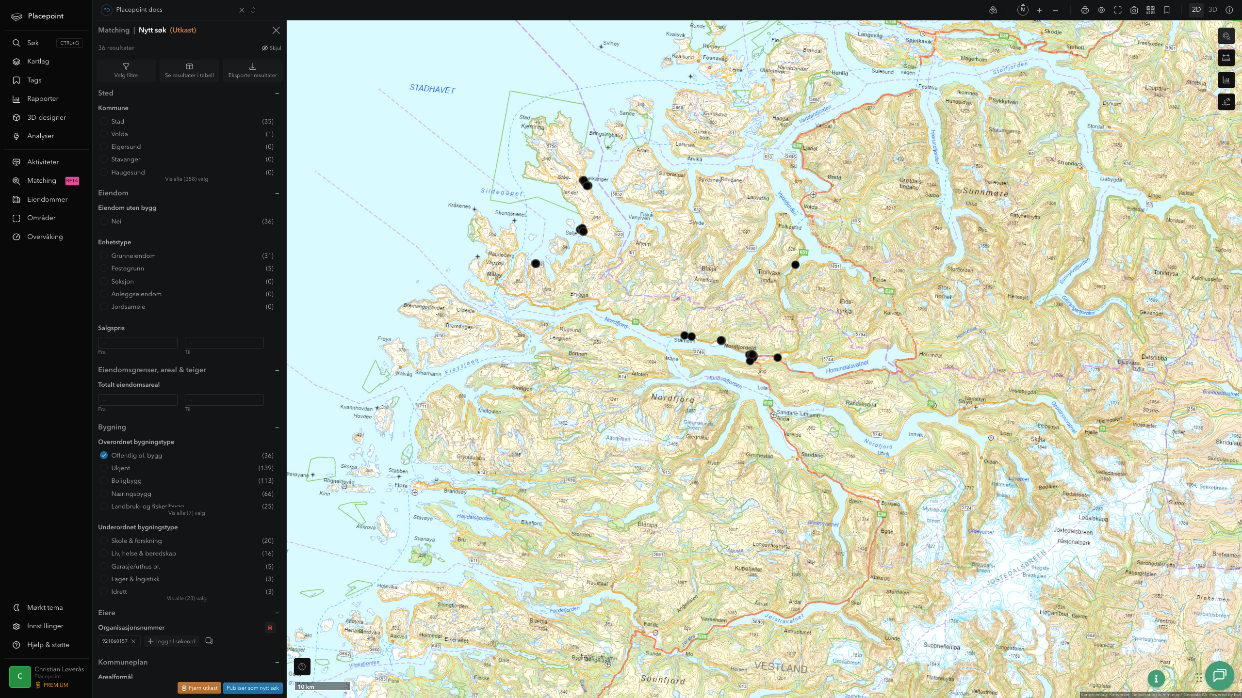 Matching-resultat for Stad kommune