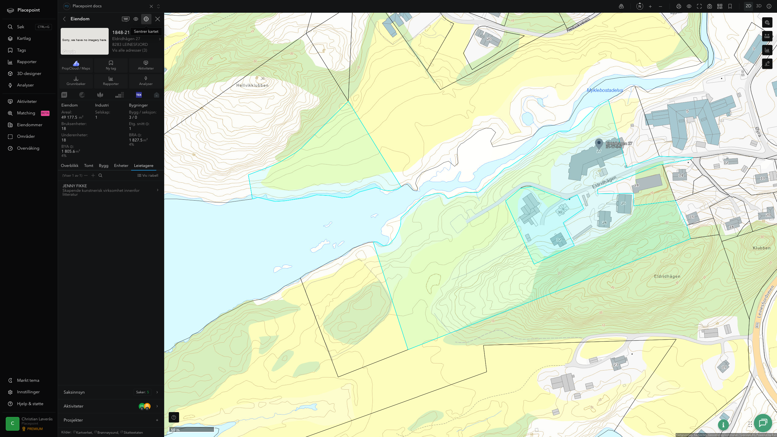 Eiendomspanel for en av Steigen kommunes eiendommer