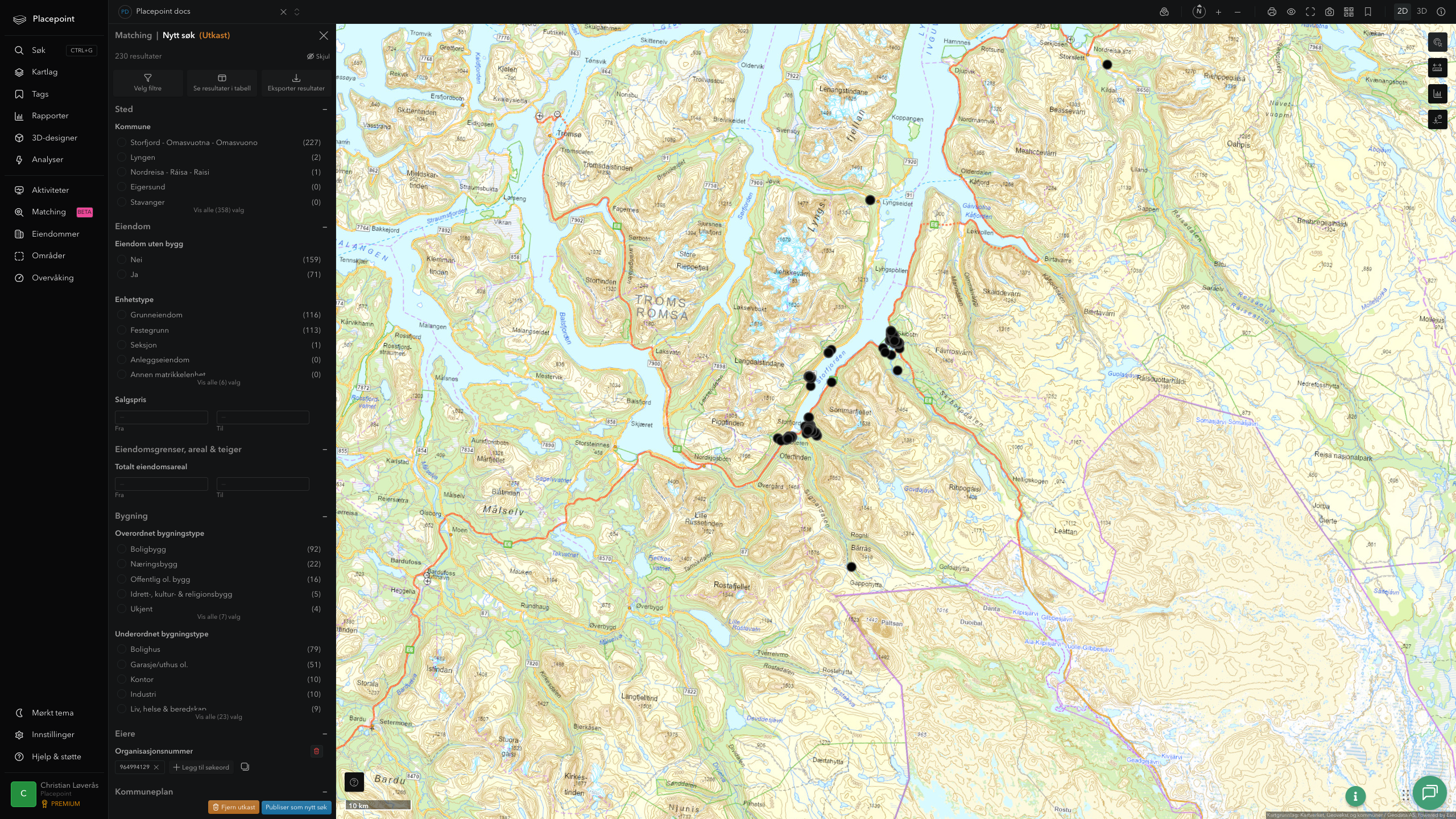 Matching-resultat for Storfjord kommune