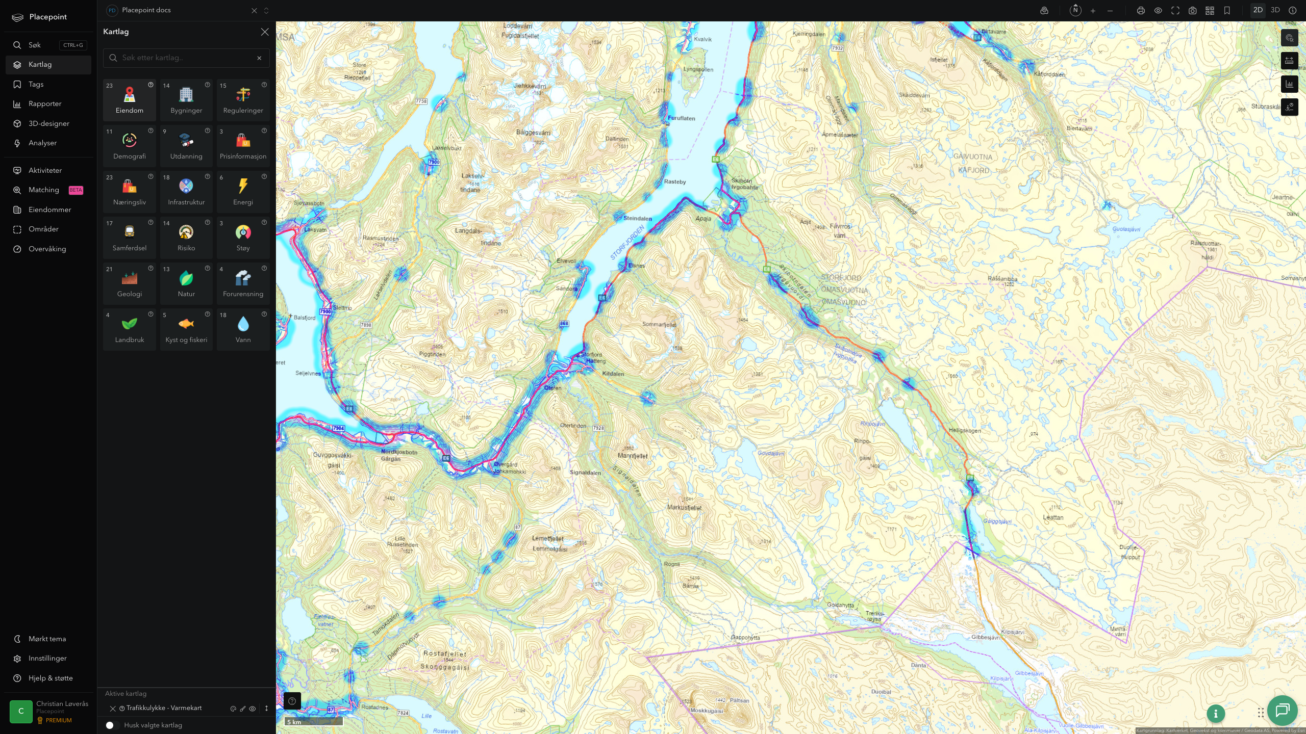 Storfjord - trafikkulykker (varmekart)