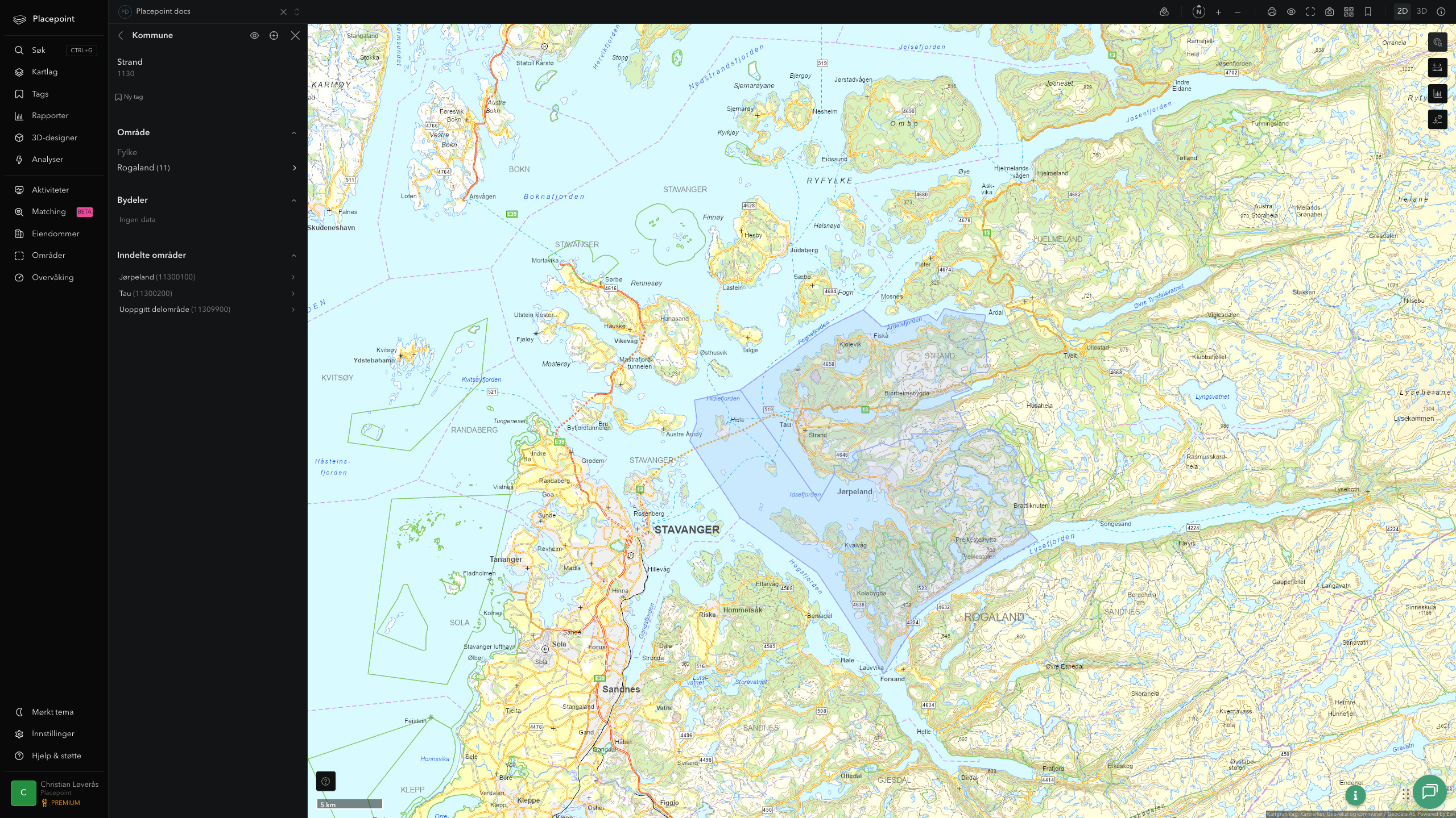 Strand kommune i Placepoint