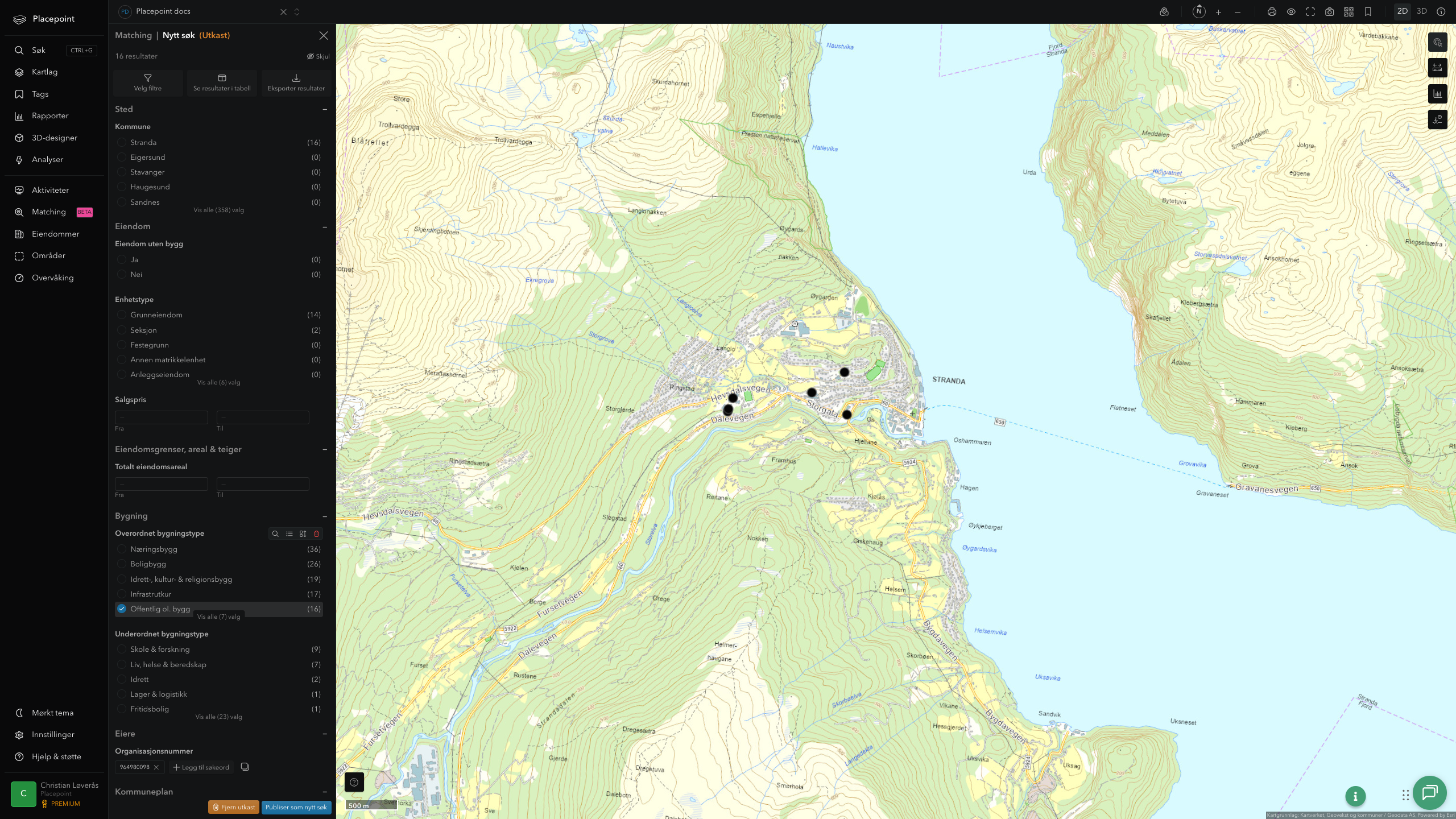 Stranda - offentlige bygg, sentrumsnært