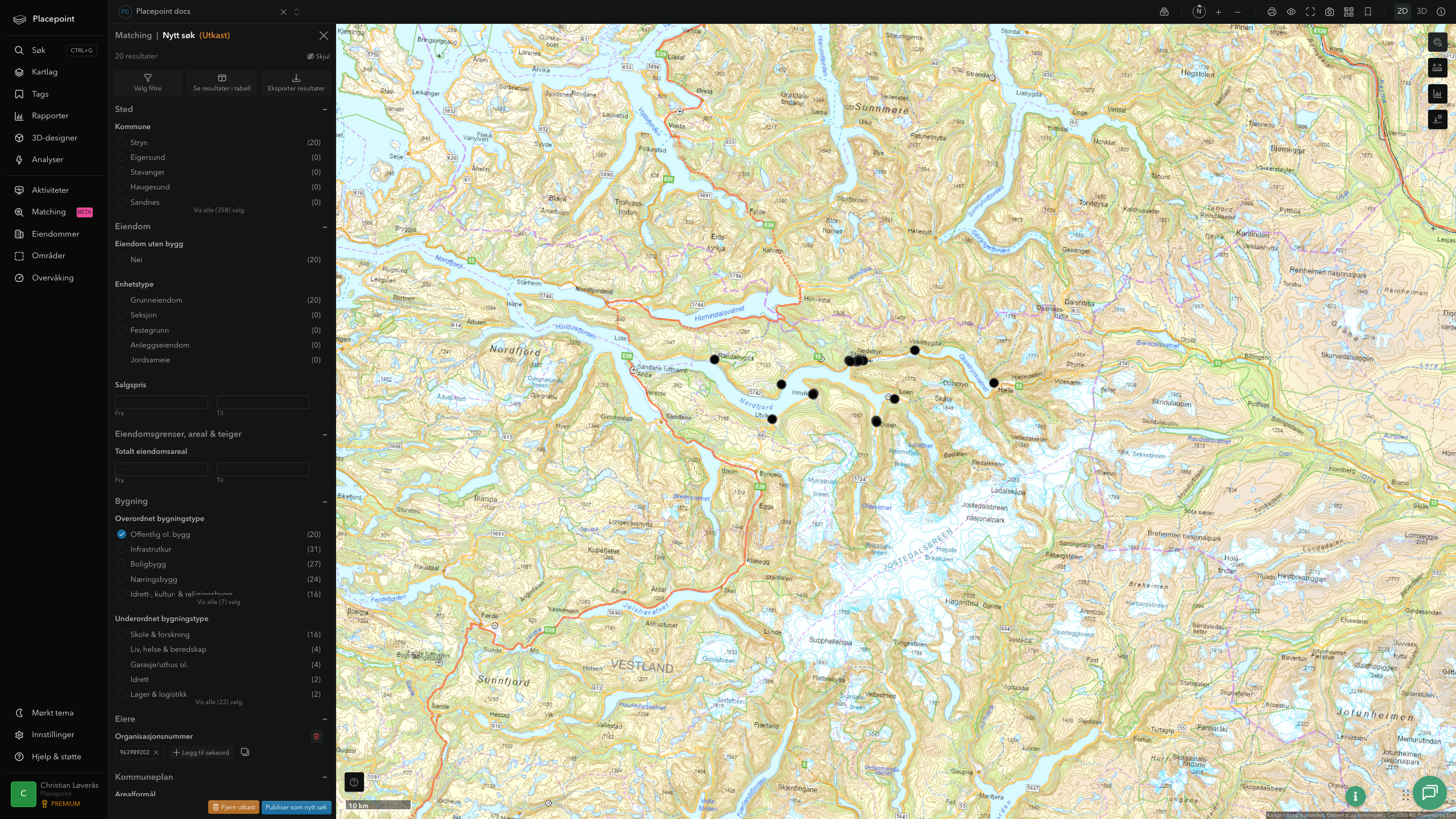 Matching-resultat for Stryn kommune