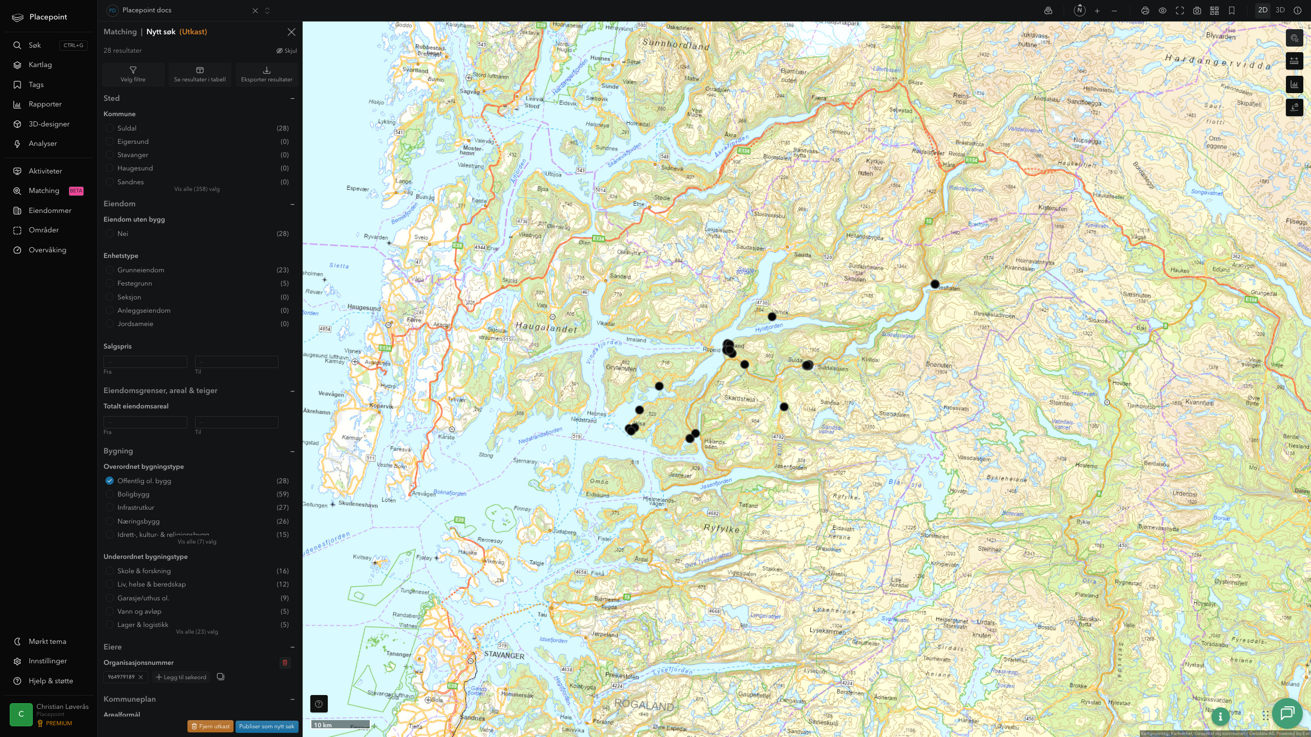 Matching-resultat for Suldal kommune