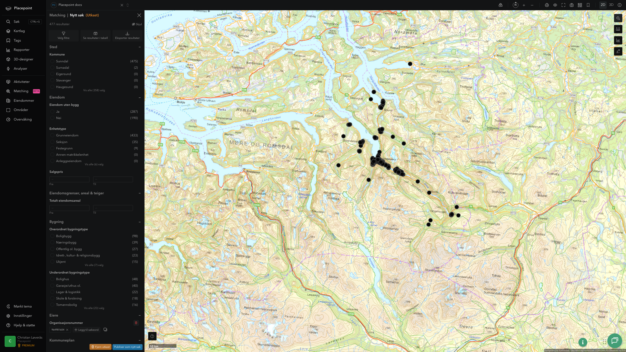 Matching-resultat for Sunndal kommune
