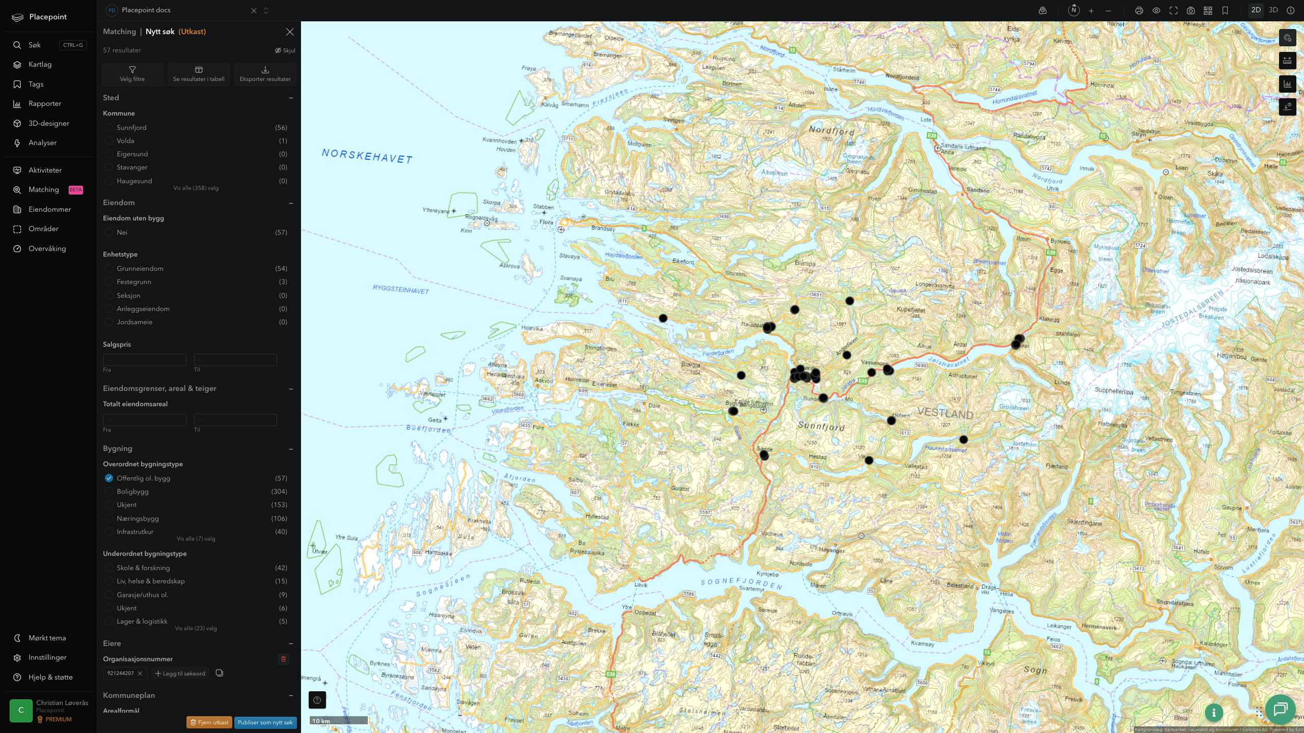 Matching-resultat for Sunnfjord kommune