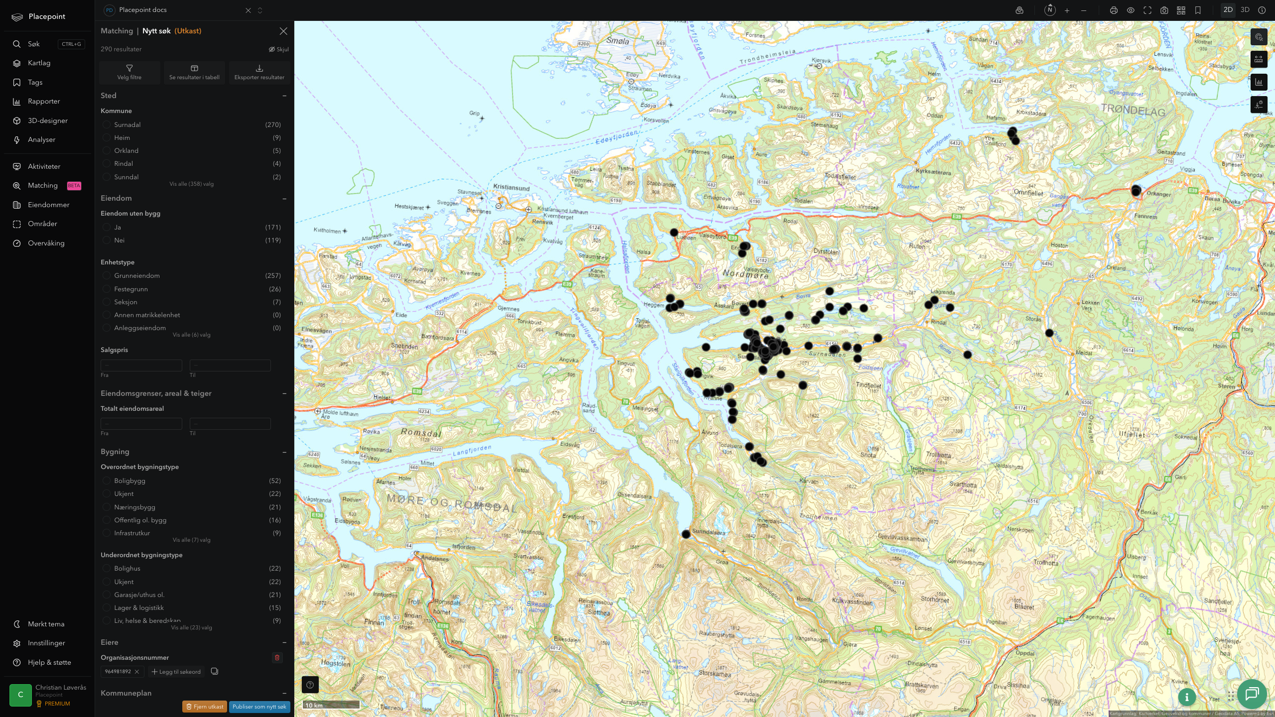 Matching-resultat for Surnadal kommune