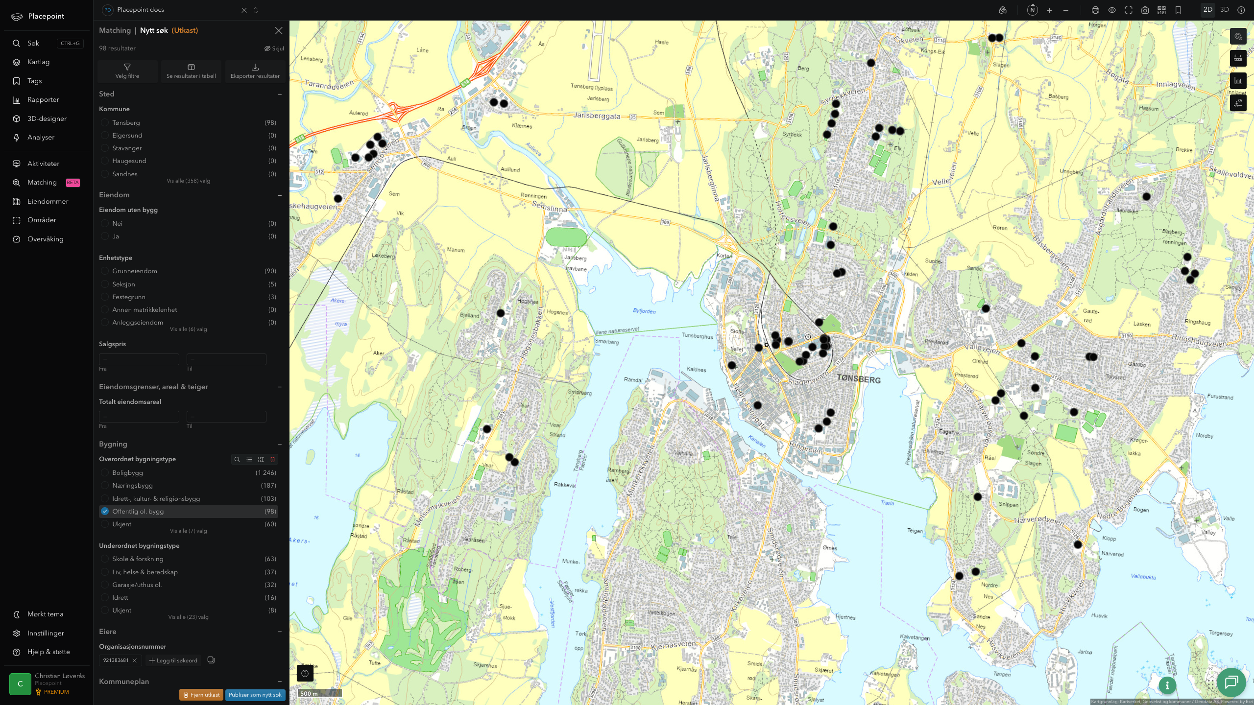 Tønsberg - offentlige bygg, sentrumsnært