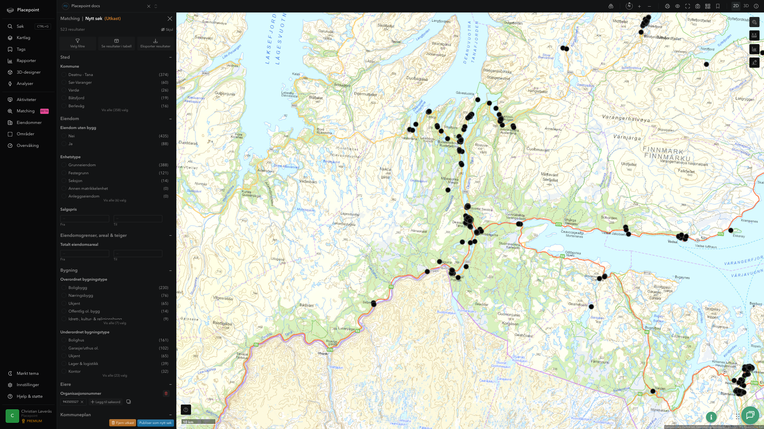 Matching-resultat for Tana kommune