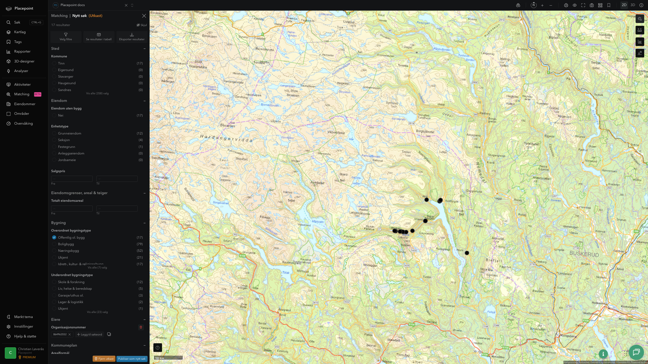 Matching-resultat for Tinn kommune