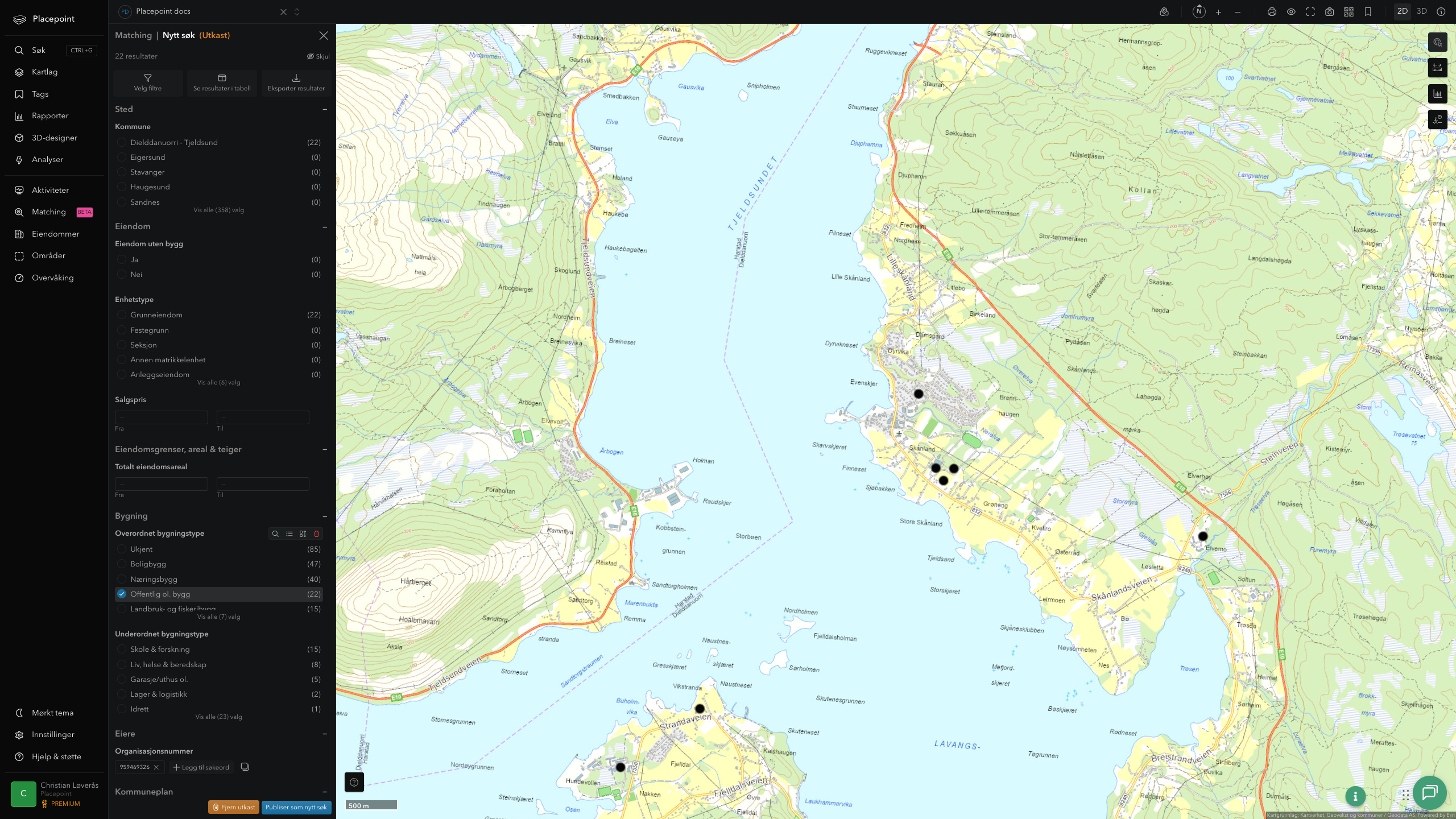 Tjeldsund - offentlige bygg, sentrumsnært