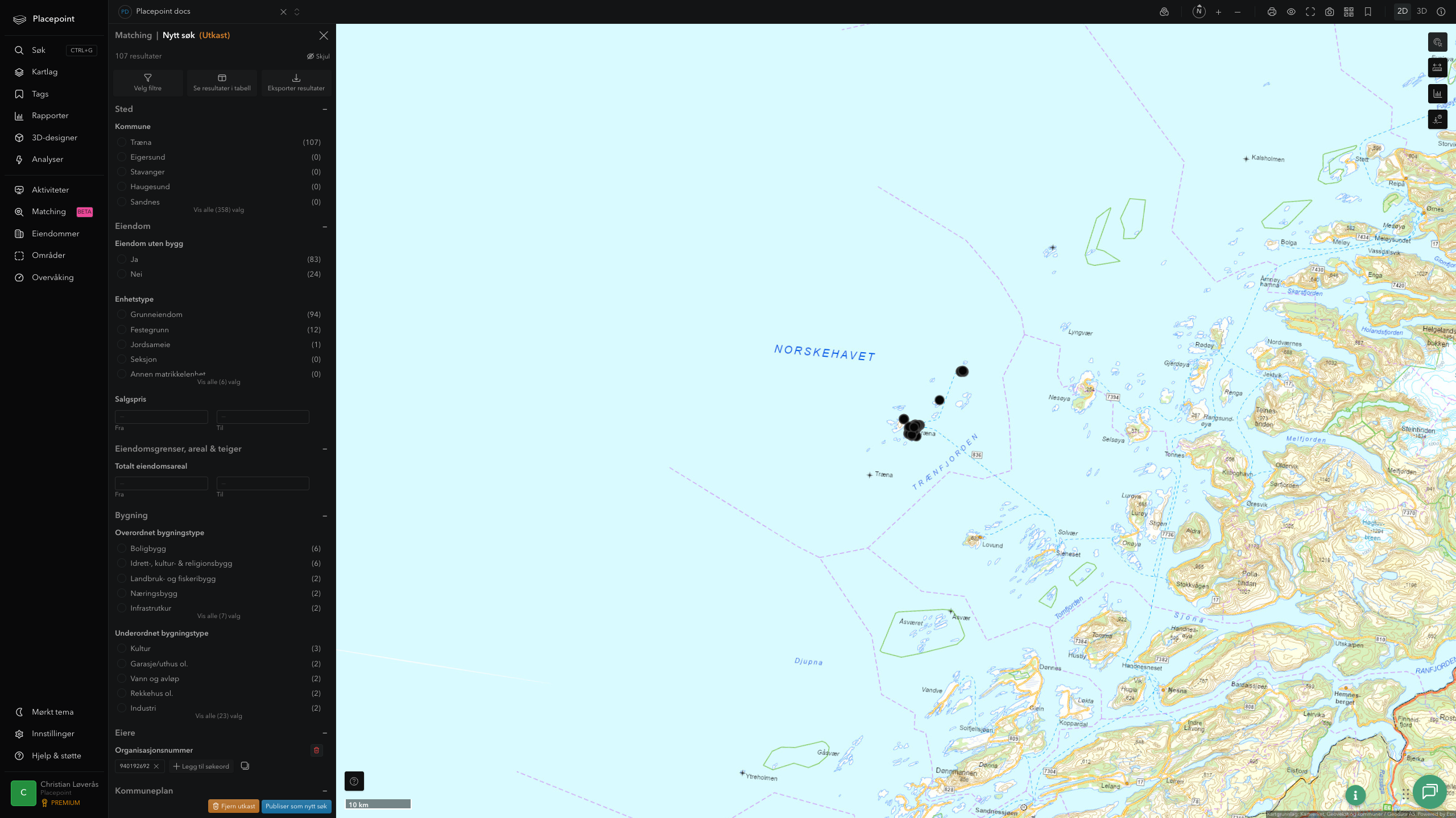 Matching-resultat for Træna kommune