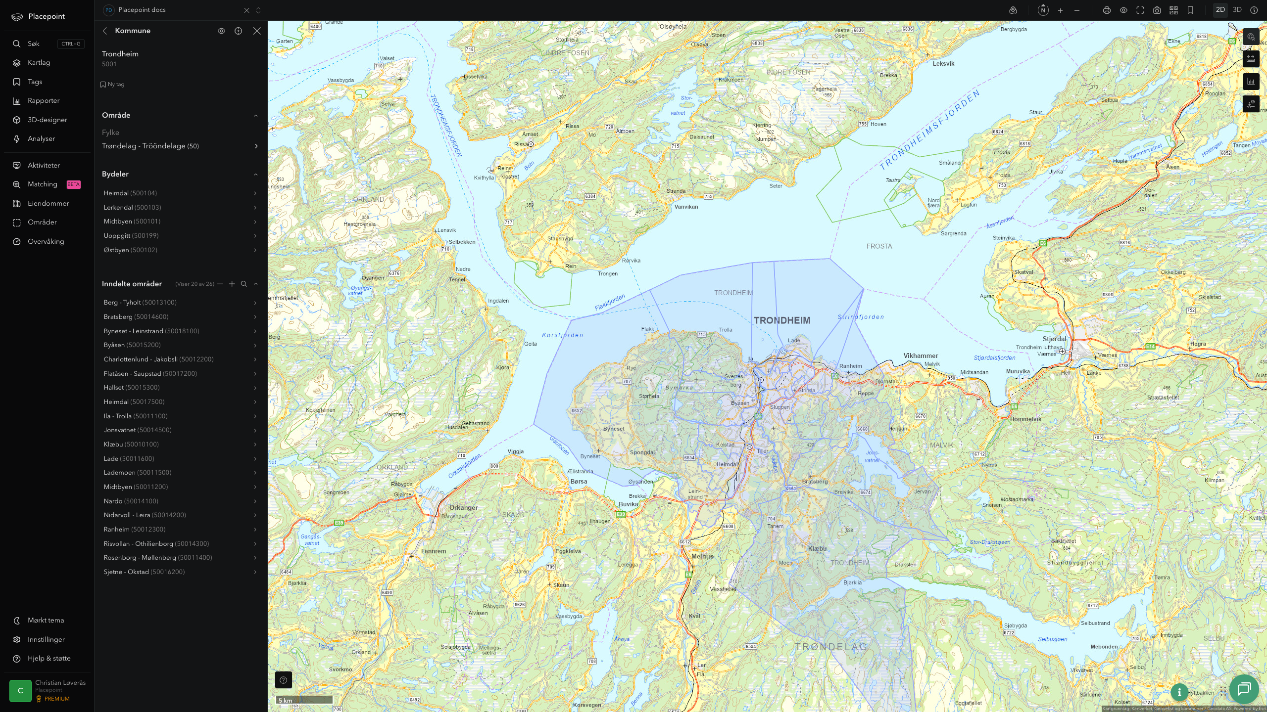 Trondheim kommune i Placepoint