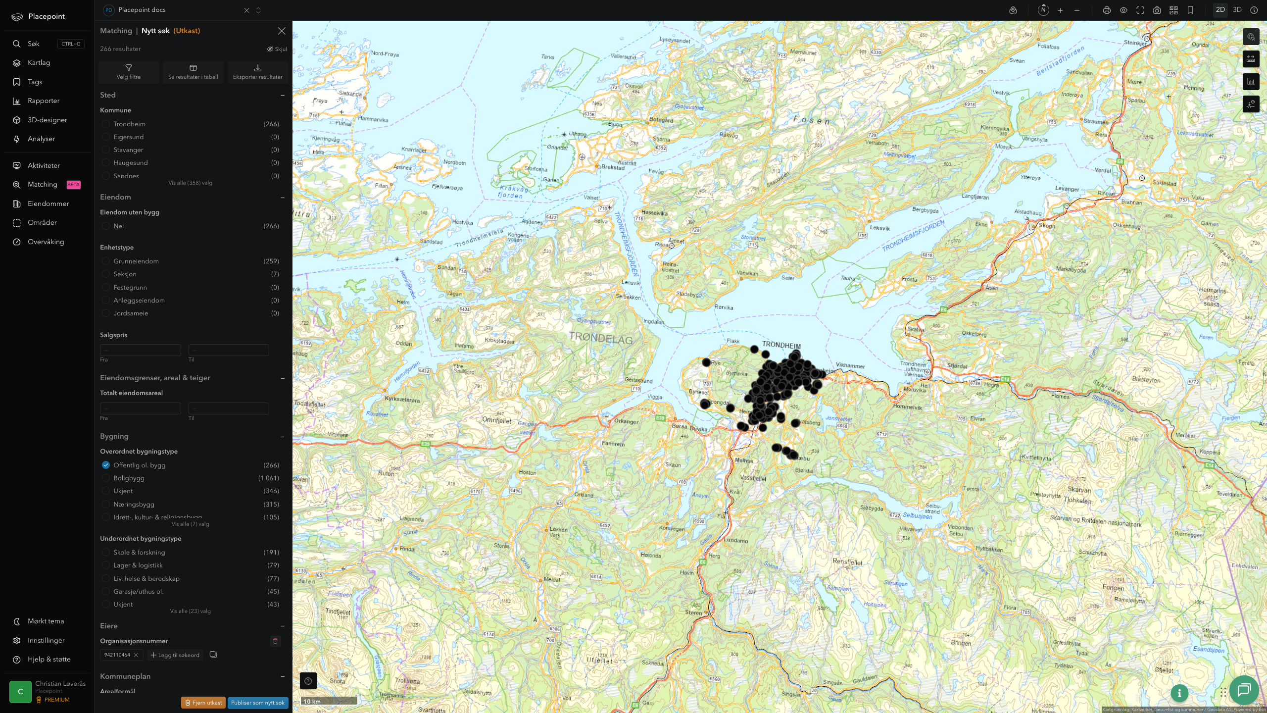 Matching-resultat for Trondheim kommune