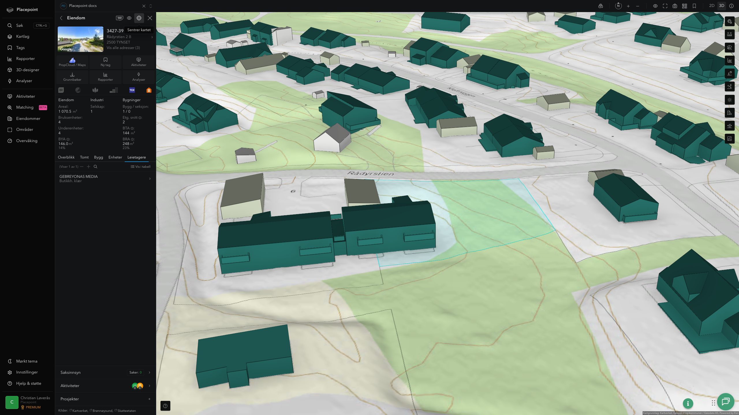 Et av kommunens bygg i 3D