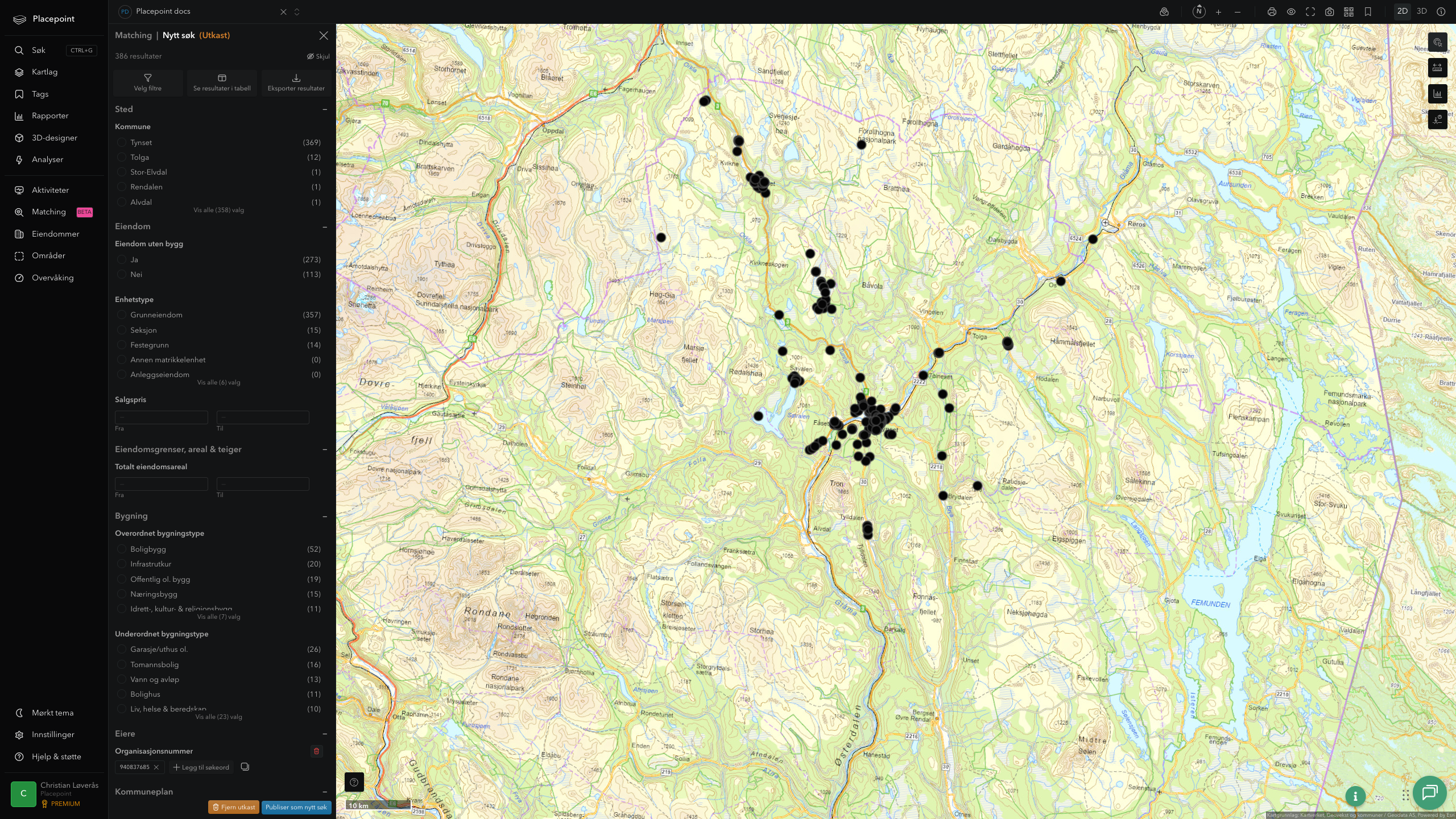 Matching-resultat for Tynset kommune