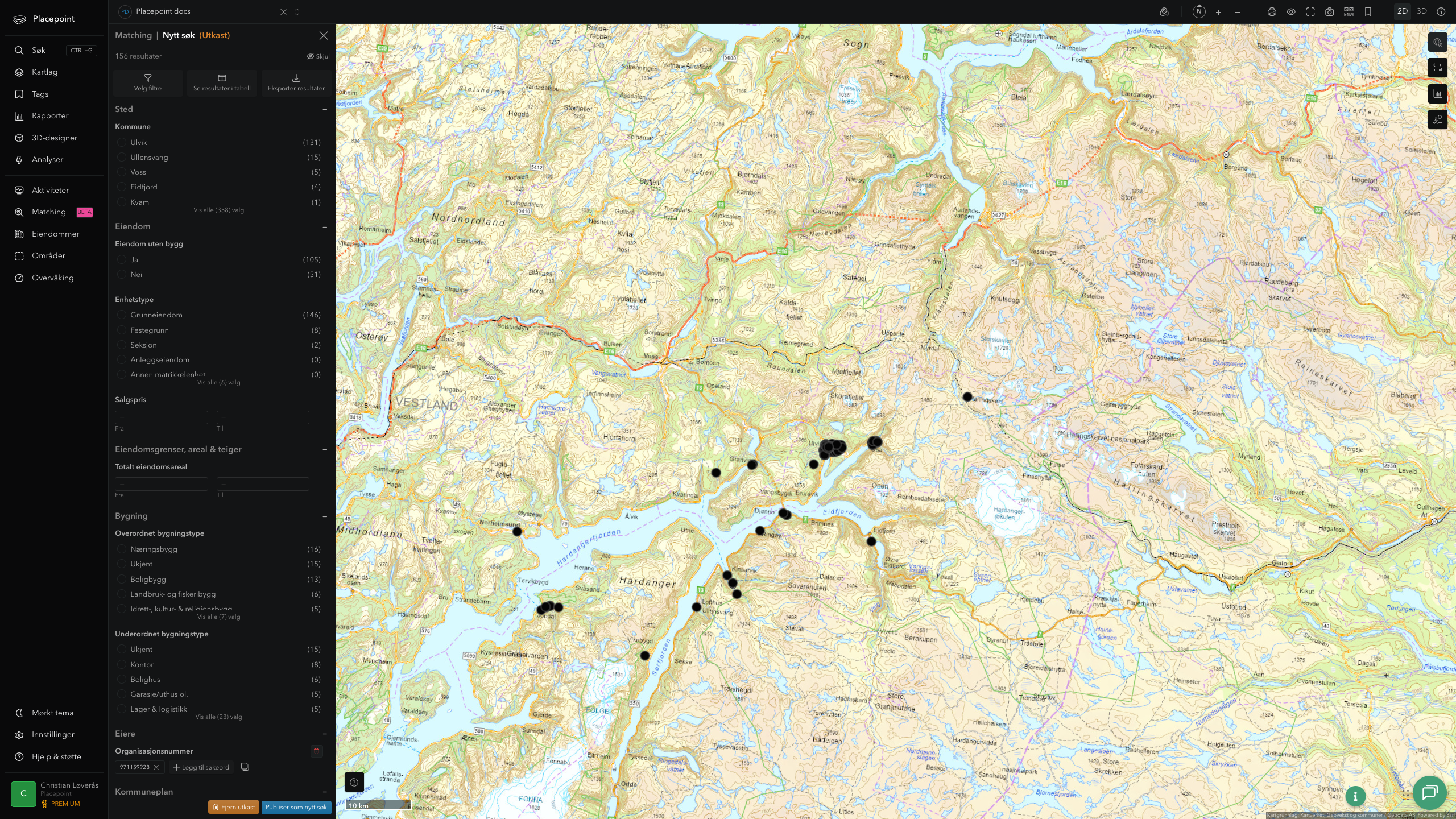 Matching-resultat for Ulvik kommune