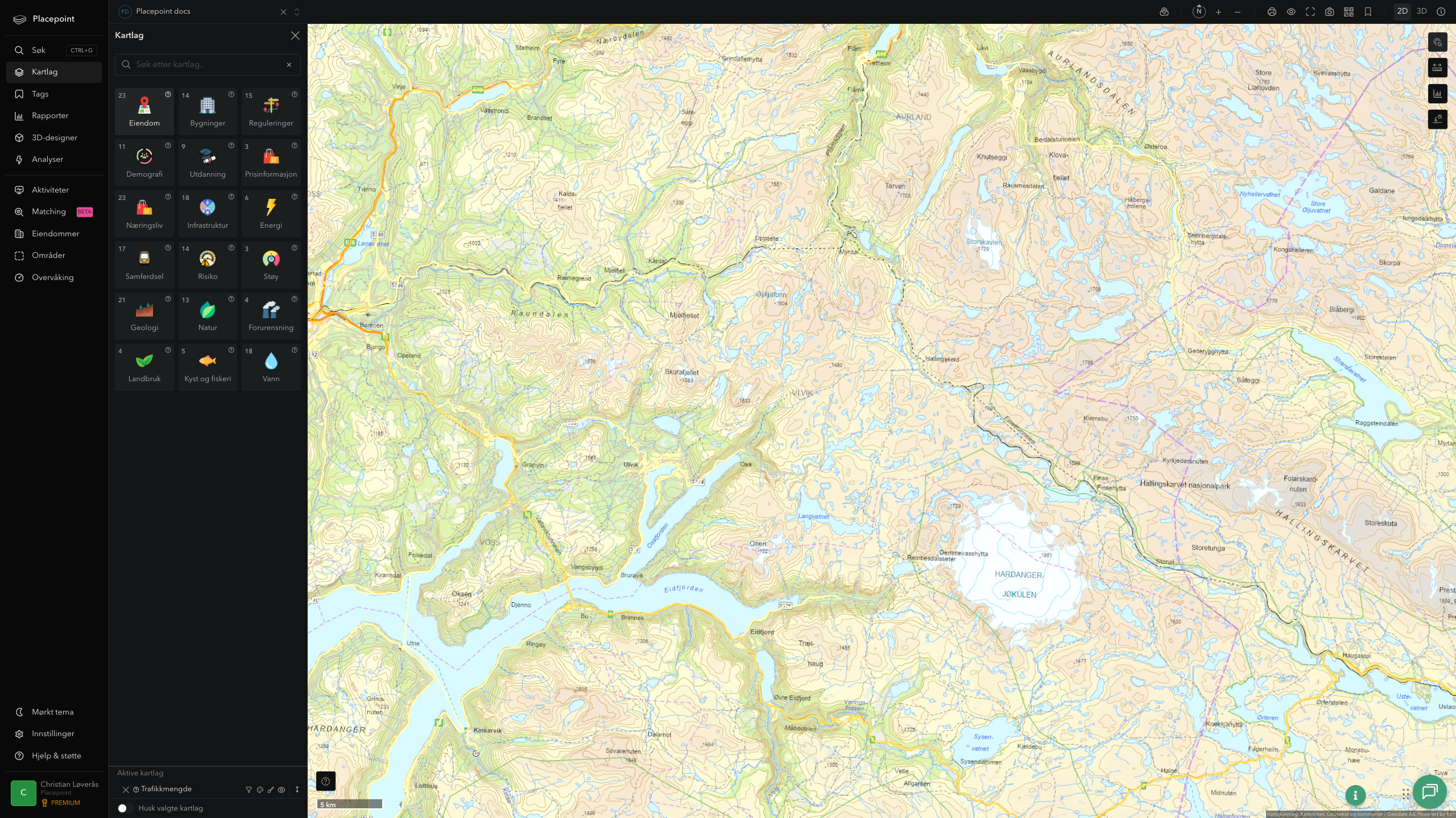 Ulvik - trafikkmengde (ÅDT)
