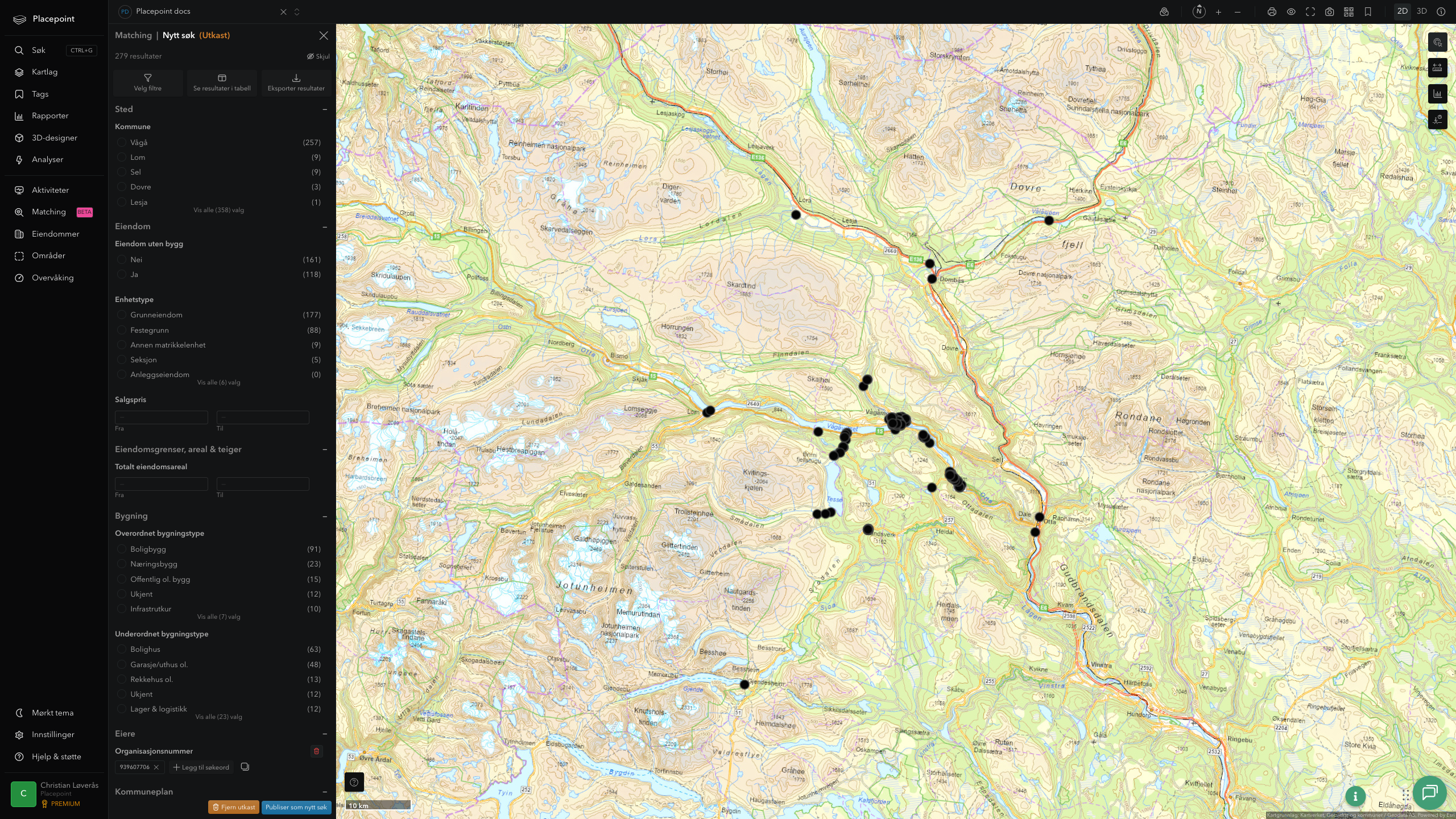 Matching-resultat for Vågå kommune