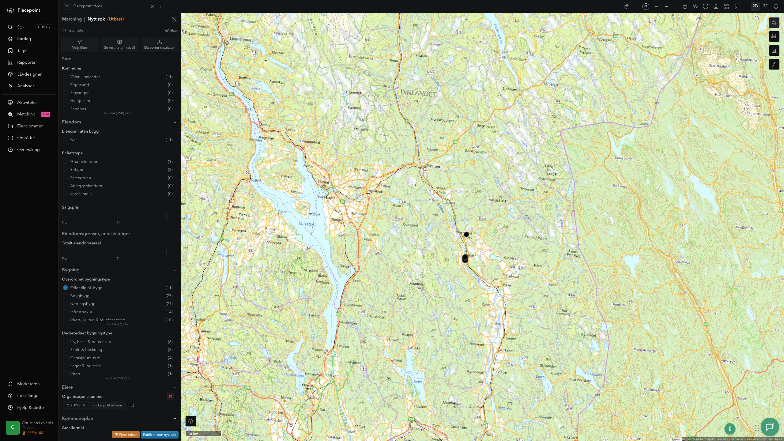 Matching-resultat for Våler (Innlandet) kommune
