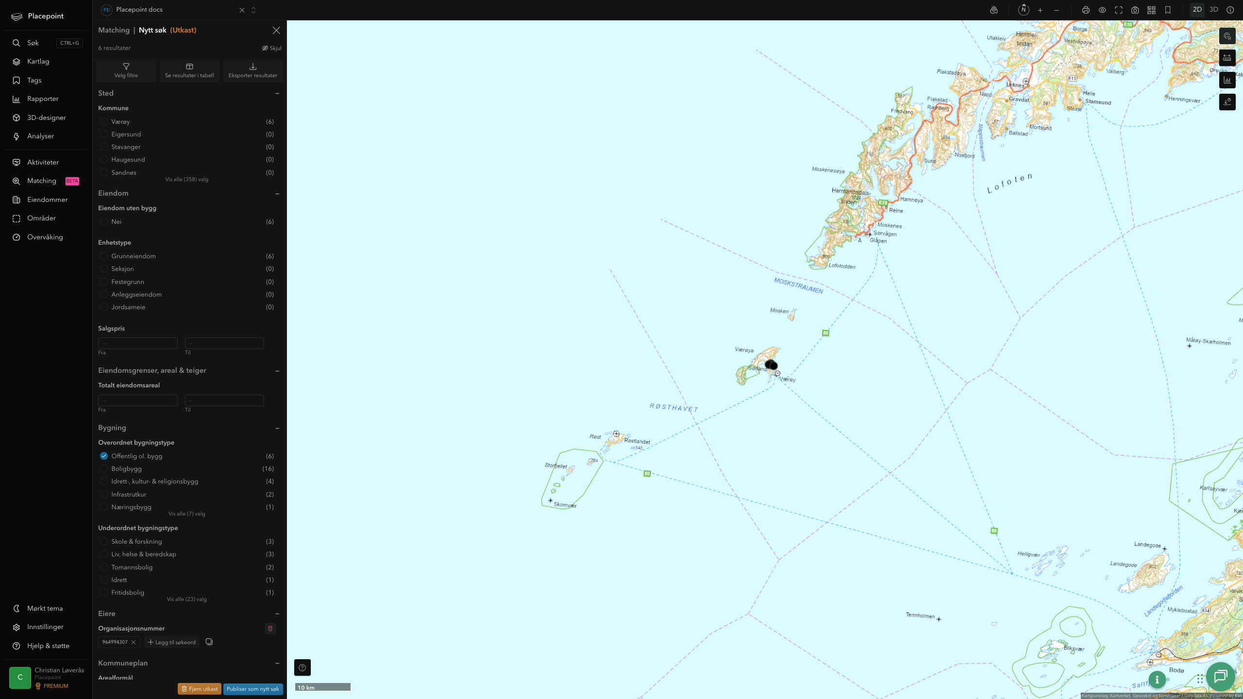 Matching-resultat for Værøy kommune
