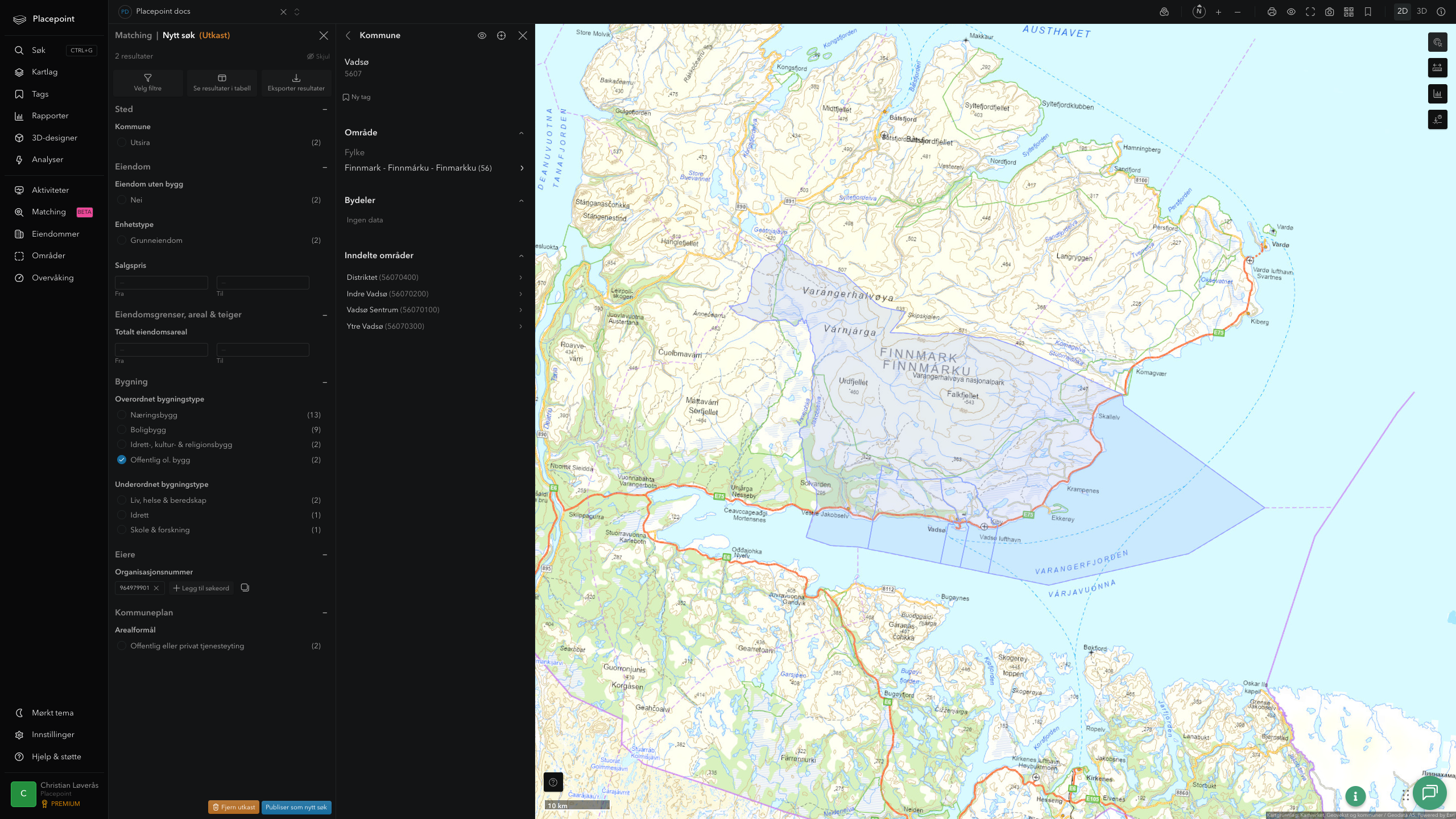 Vadsø kommune i Placepoint