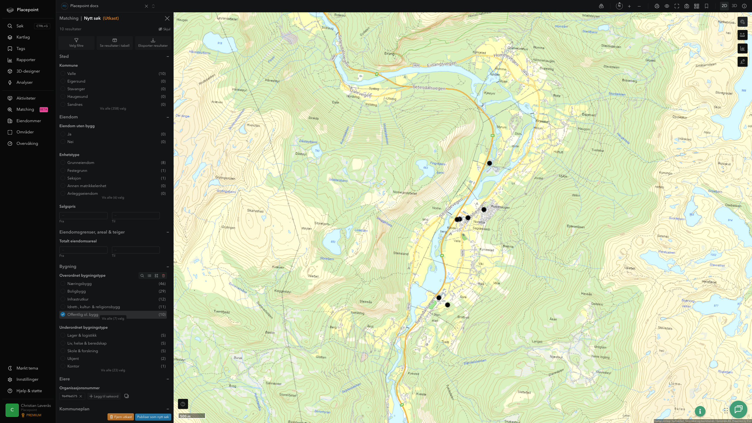 Valle - offentlige bygg, sentrumsnært