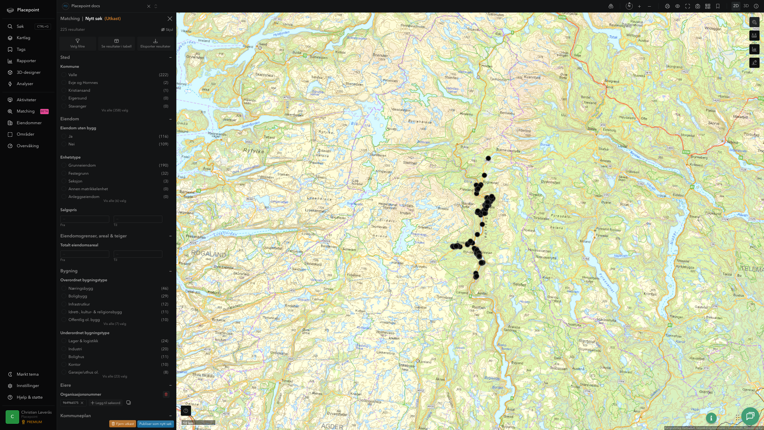 Matching-resultat for Valle kommune