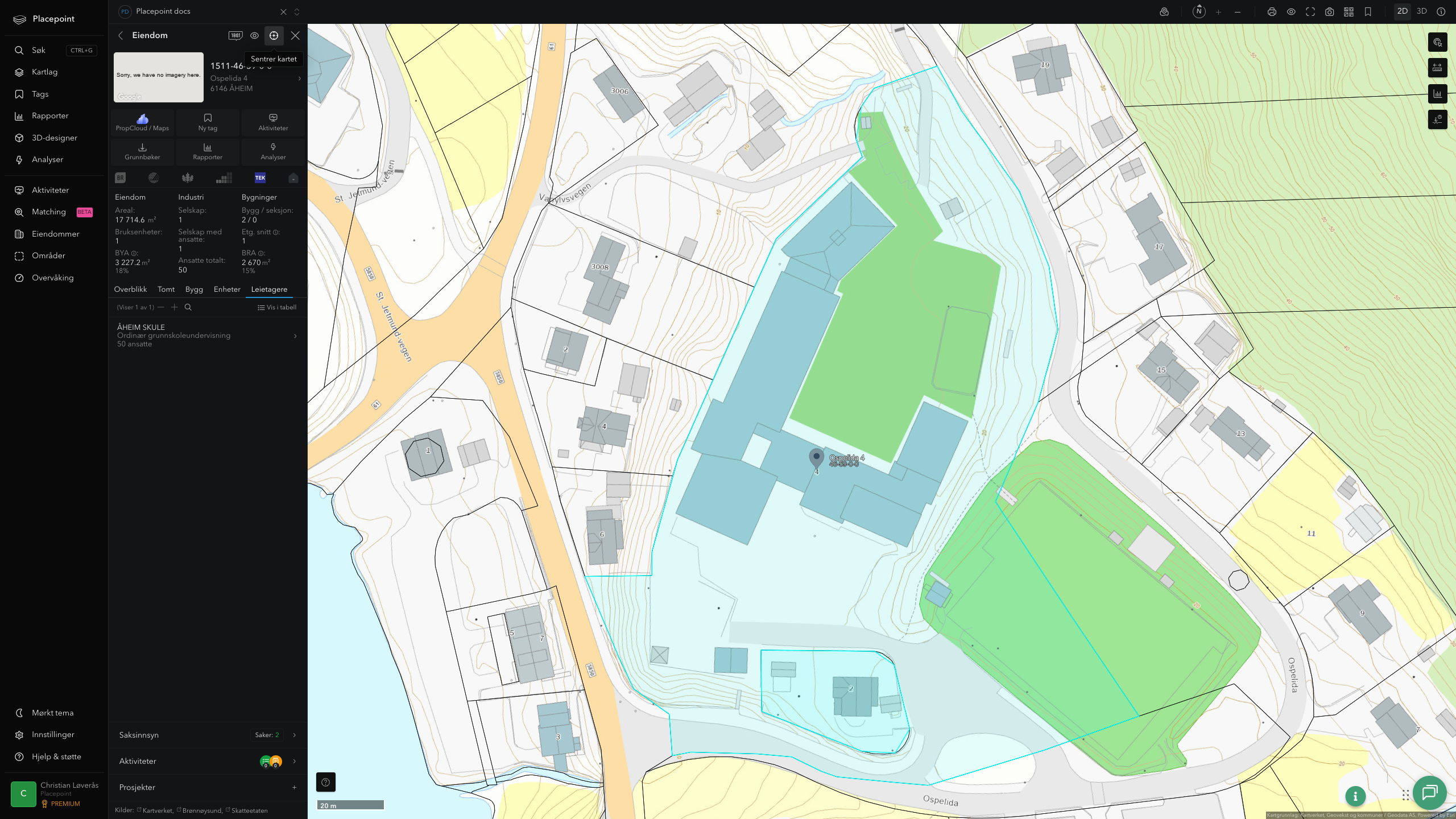 Eiendomspanel for en av Vanylven kommunes eiendommer