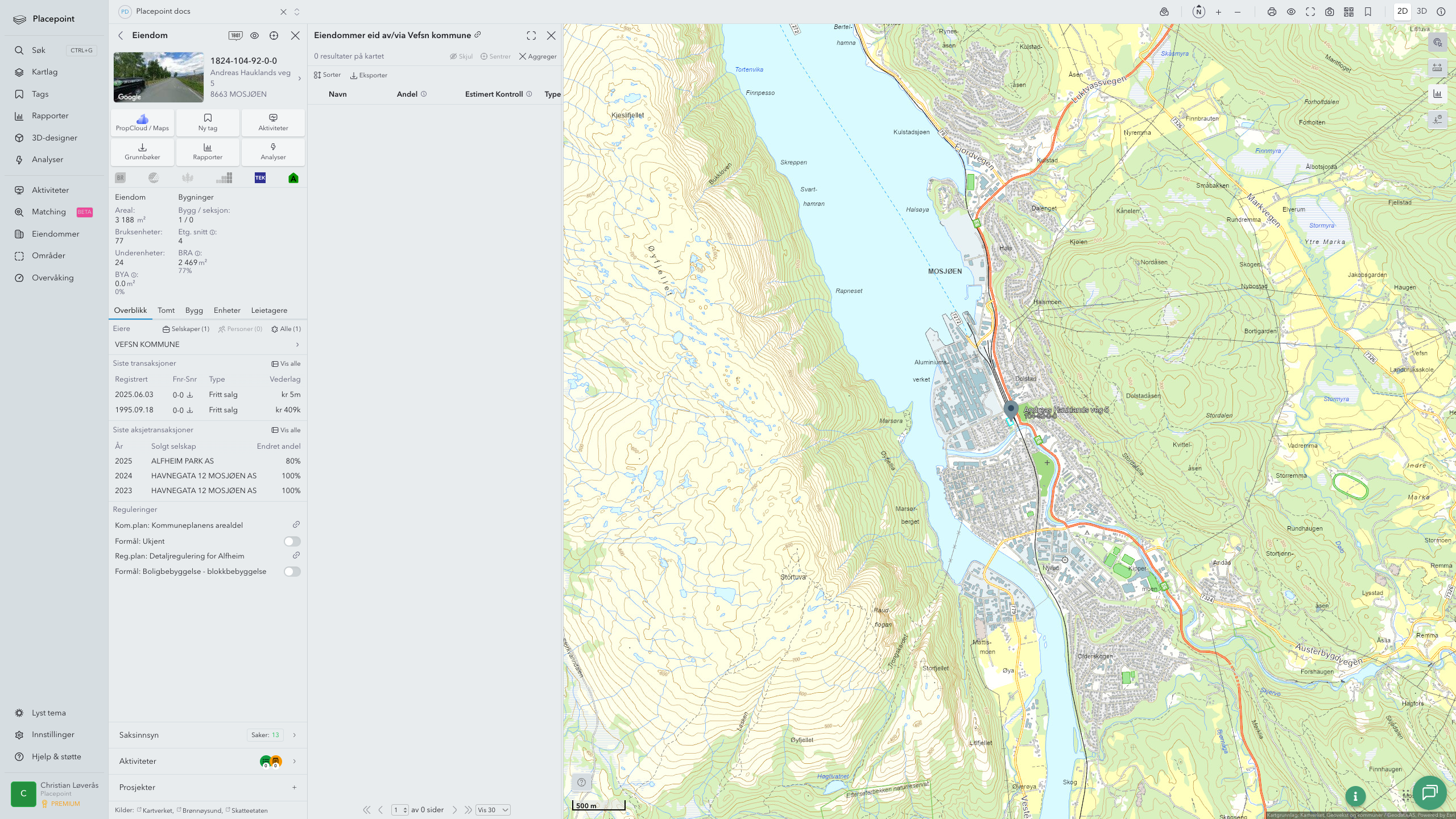Vefsn - en eiendom med eier-panel