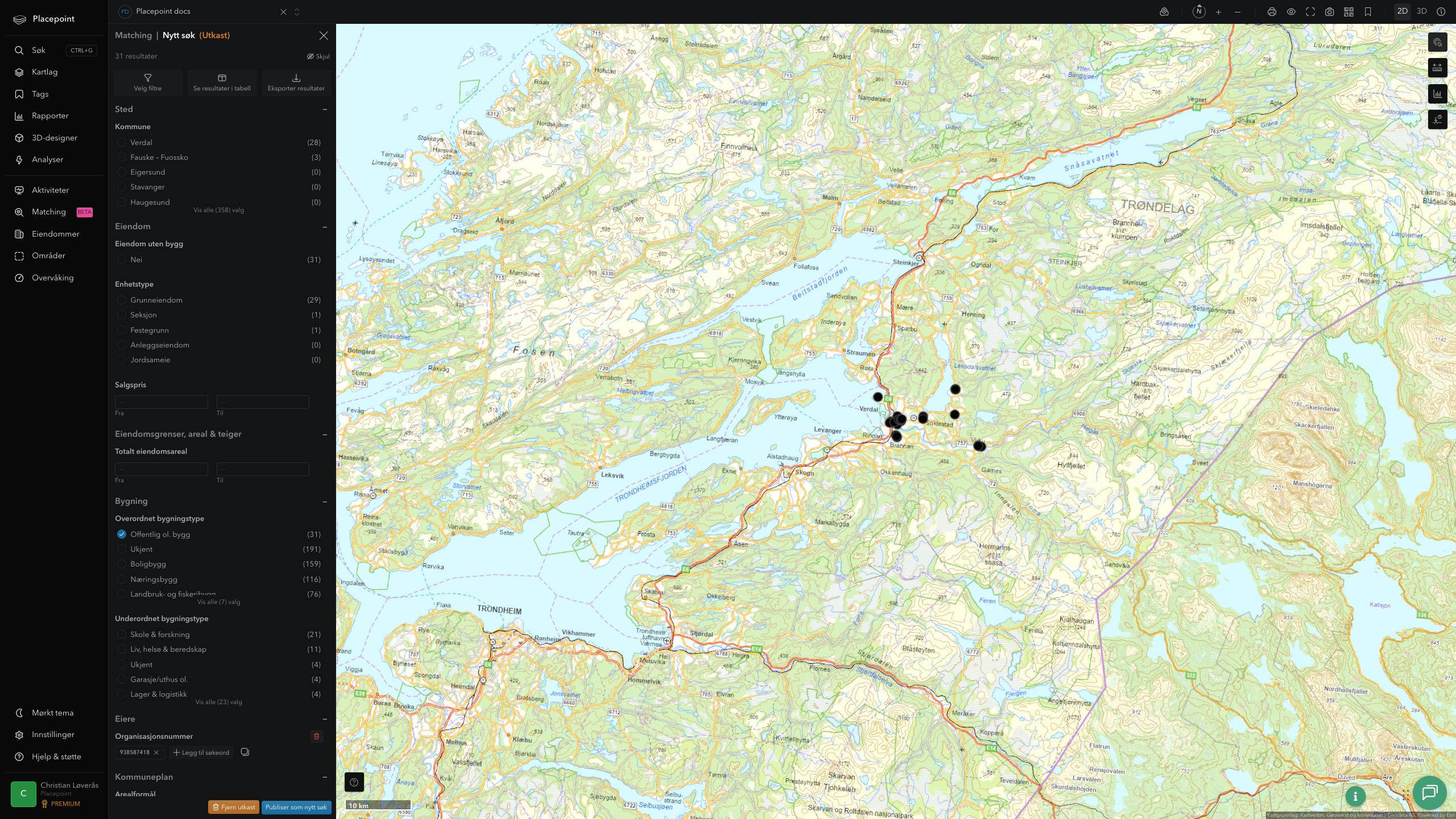 Matching-resultat for Verdal kommune