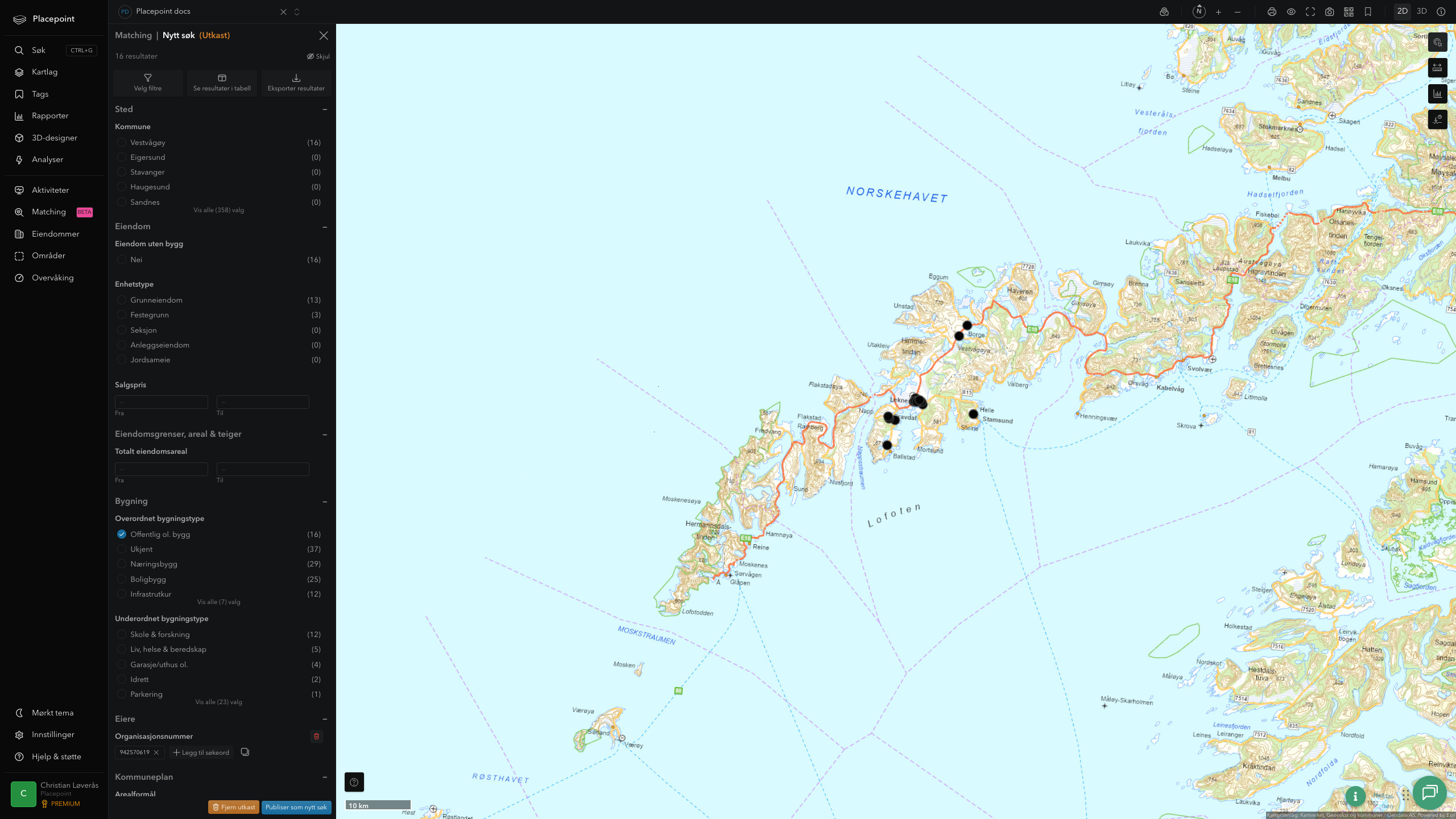 Matching-resultat for Vestvågøy kommune