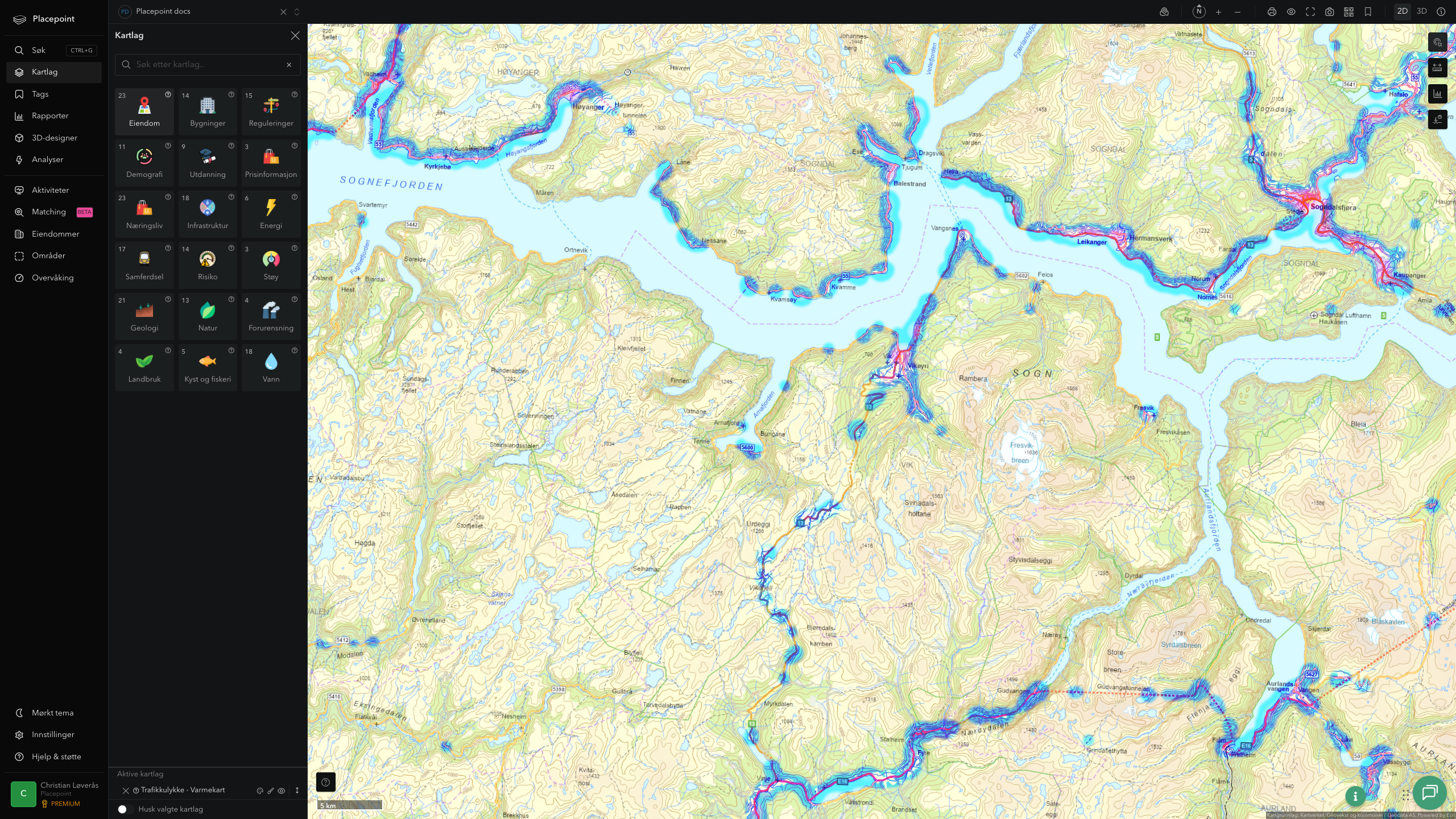 Vik - trafikkulykker (varmekart)