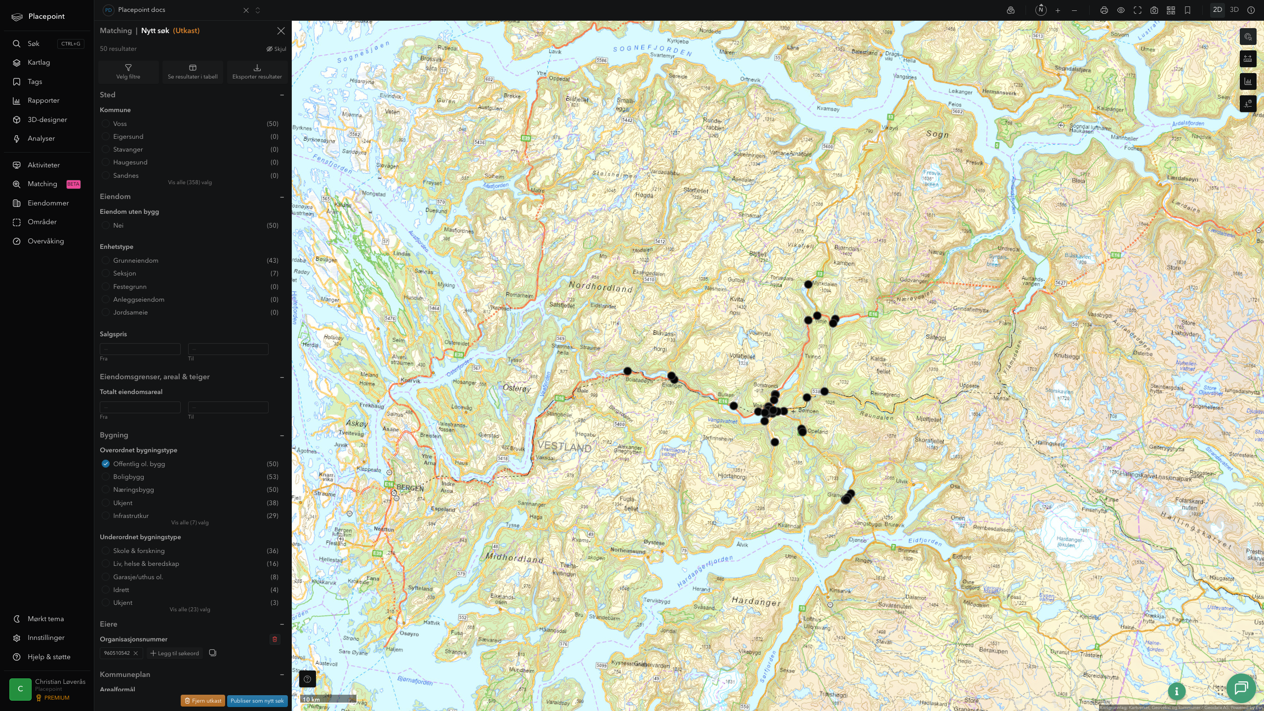 Matching-resultat for Voss kommune